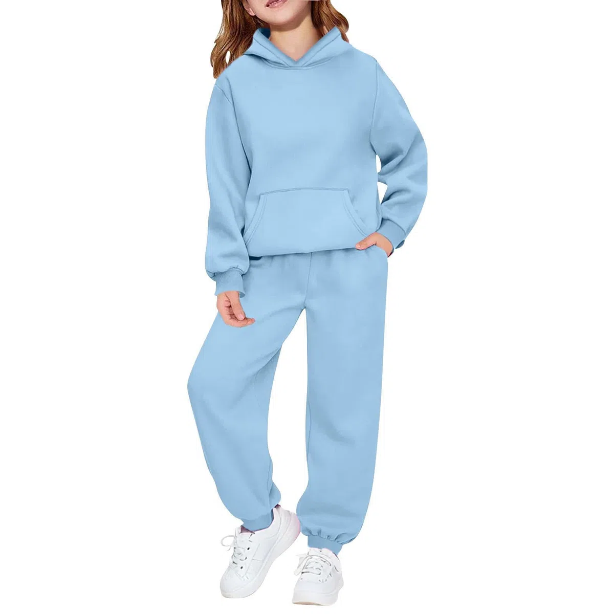 Generisch Mädchen Langarm-Jogginghose mit, lässiges zweiteiliges Outfit, weich, bequem, sportlich, Loungewear für Kleinkinder, Jugendliche, Kinder, Spielkleidung