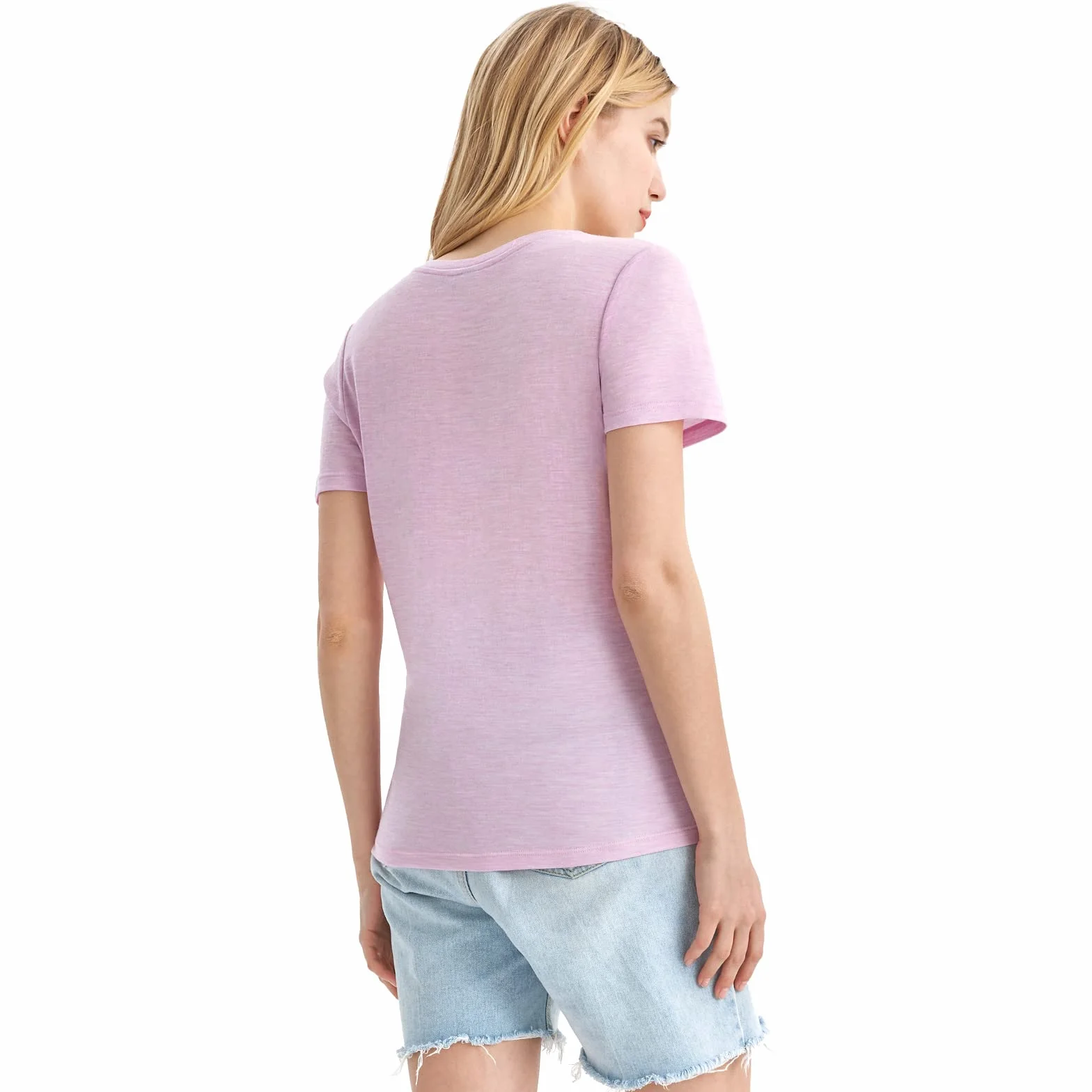 Merino Protect 100% Merino Wolle V-Ausschnitt Shirt Damen Kurzarm Funktionsunterwäsche Reisen Wandern