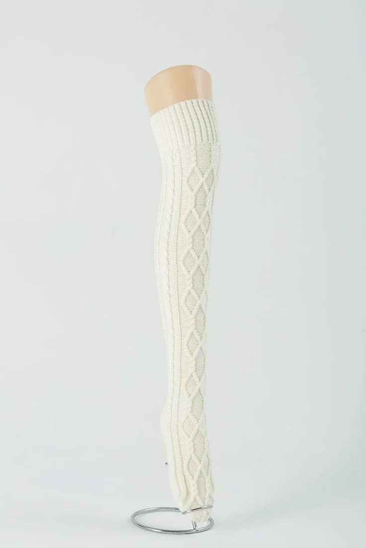 YAMEE Kniestrümpfe Damen Overknee Winter Strick Strümpfe, Beinwärmer für Damen Gestrickt, Stiefelstrümpfe Legwarmers für Damen Beinstulpen 1 Paar
