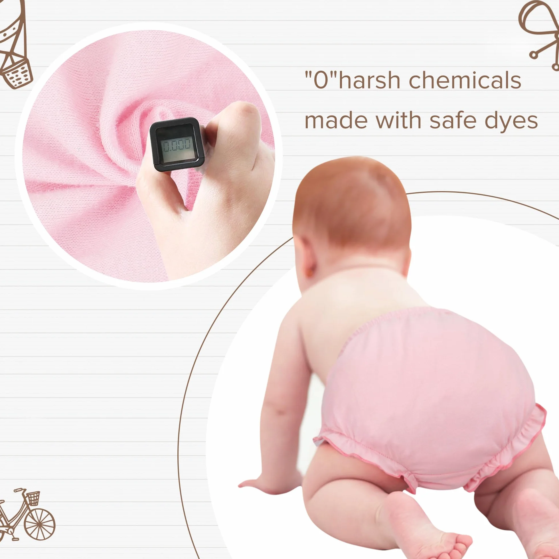 Höschen Packung mit 4 Baby Unterwäsche Kleinkinder Windelhosen Unterwäsch, Komfort Elegant Uni-Farbe mit Prinzessin Rüschen Unterhose Unterwäsche für Baby Mädchen
