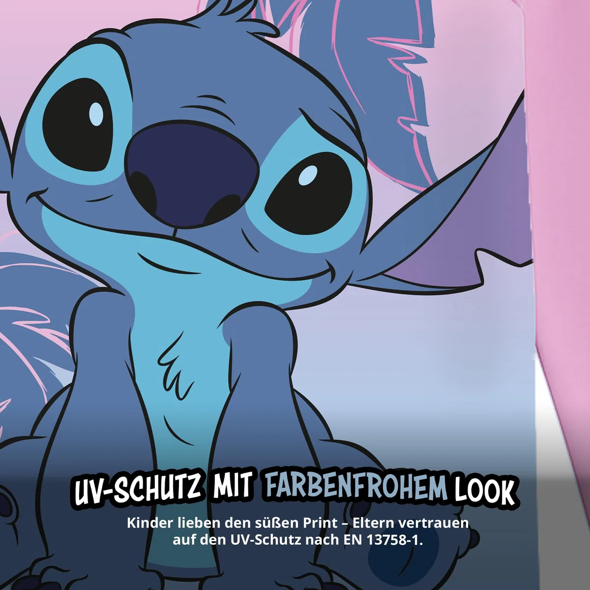 United Labels Lilo & Stitch Schwimmshirt UV Schutz 30 für Mädchen, Rosa Blau, Badeshirt Langarm, Bademode Kinder, Badebekleidung