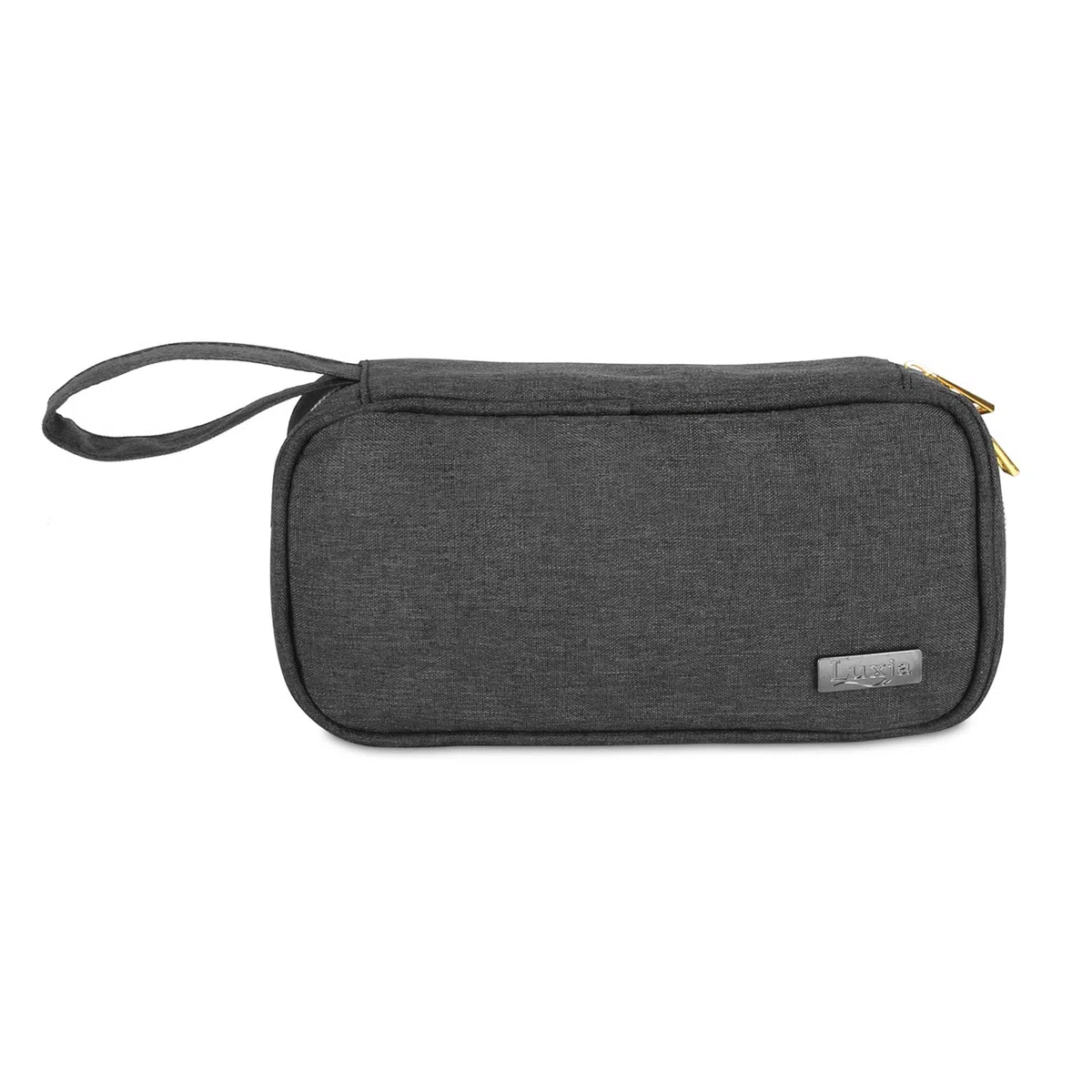 Luxja Ätherische Öle Aufbewahrung - Hält 12 Flaschen (5ml-15ml, Auch für Rollerflaschen), Öl Tasche für Zubehör, Schwarz