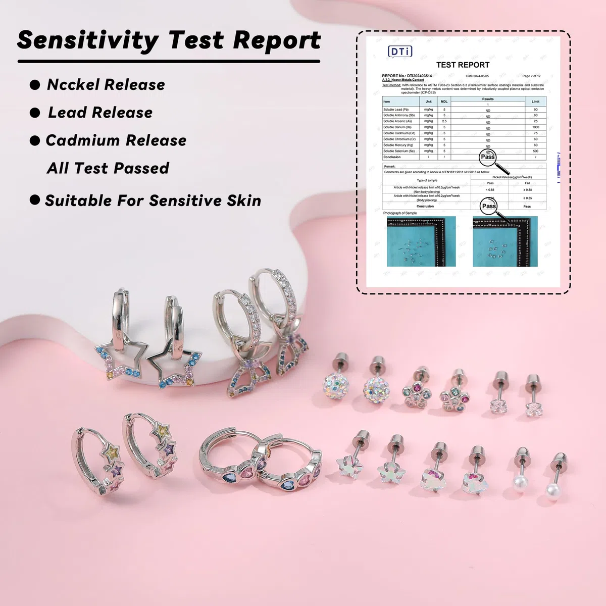 LOFITOR 10 Paar Hypoallergene Ohrringe für Damen Mädchen 316L Chirurgenstahl Medizinische Ohrstecker Creolen Hängende Set Schmetterling Blume Herz Stern Kinder Edelstahl Ohrringe Mädchen Set