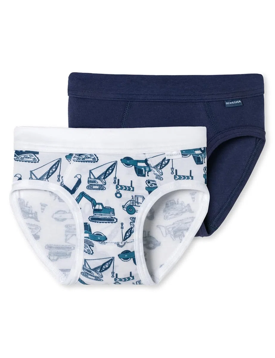 Schiesser Jungen 2 Pack Sportslip Unterwäsche Feinripp - 100% Organic Bio Baumwolle - Größe 92 Bis 140 Unterwäsche (2er Pack)