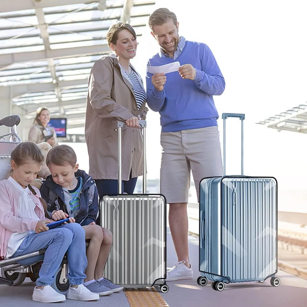 flintronic PVC Koffer Abdeckungen, 30 Zoll Reisekoffer-Schutzhülle Gepäck Cover, Transparente Kofferschutzhülle, Wasserdicht Gepäckabdeckung, Staubdichte Kratzfeste Schutzhülle