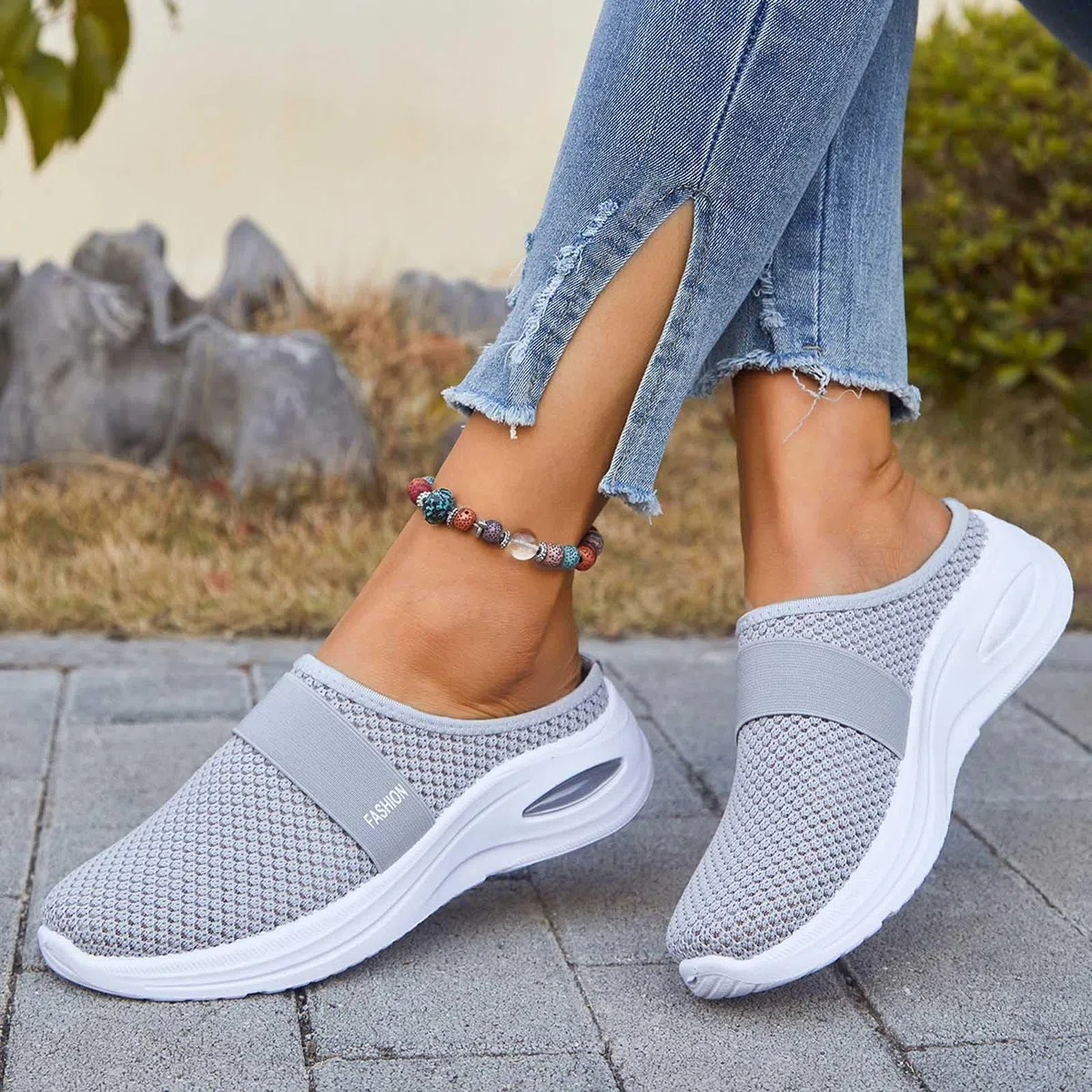 Clogs Damen Hausschuhe Orthopädische Schuhe Mesh Sommerschuhe Slip On rutschfest Pantoletten Gesundheitsschuhe Diabetiker Sandalen Gartenschuhe Pflege Schuhen Kochschuhe
