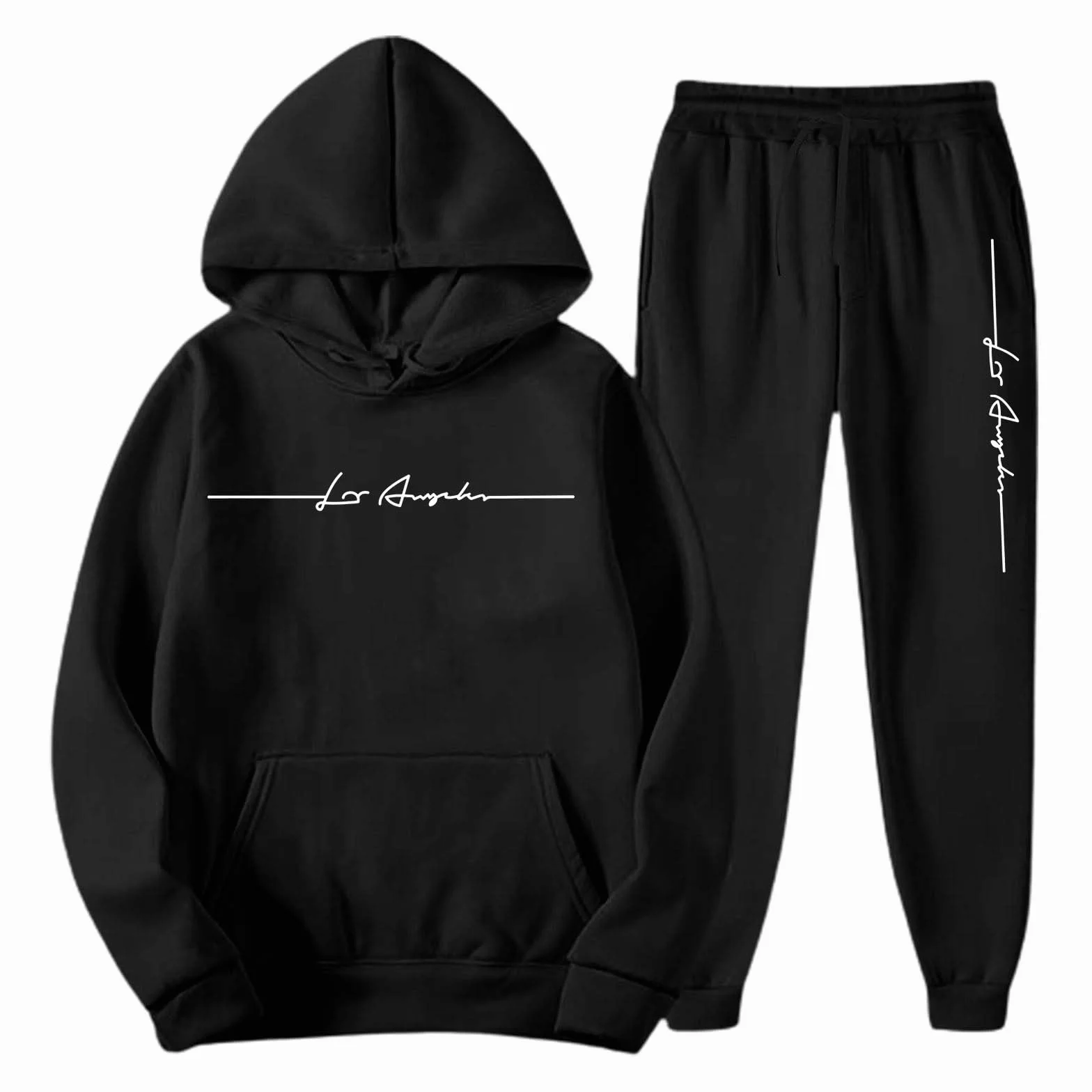 Jogginganzug Herren Trainingsanzug Freizeitanzug Einfarbig Hoodie Langarm mit Taschen Hausanzug 2-Teilig Fitness Kapuzenjacke Jogginghose Sportanzug Set Jogging Jogging Gym Tracksuit