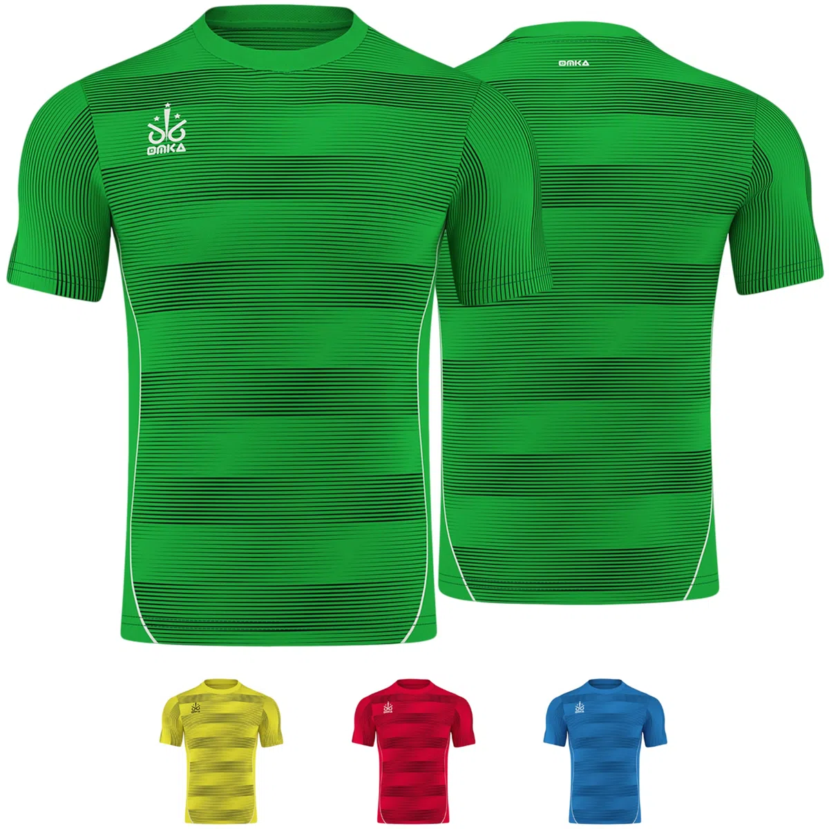 OMKA Team Sportshirt - Atmungsaktives Kurzarm-Fußballtrikot, Rundhals-Fantrikot, Premium Teamwear Sportbekleidung
