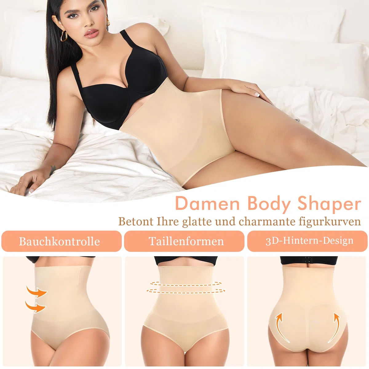 YARRCO Damen Unterhose Bauchweg Shapewear Miederslips Nahtlose Miederhose Hohe Taille Miederpants Body Shaper Slips Formende Unterwäsche Höschen