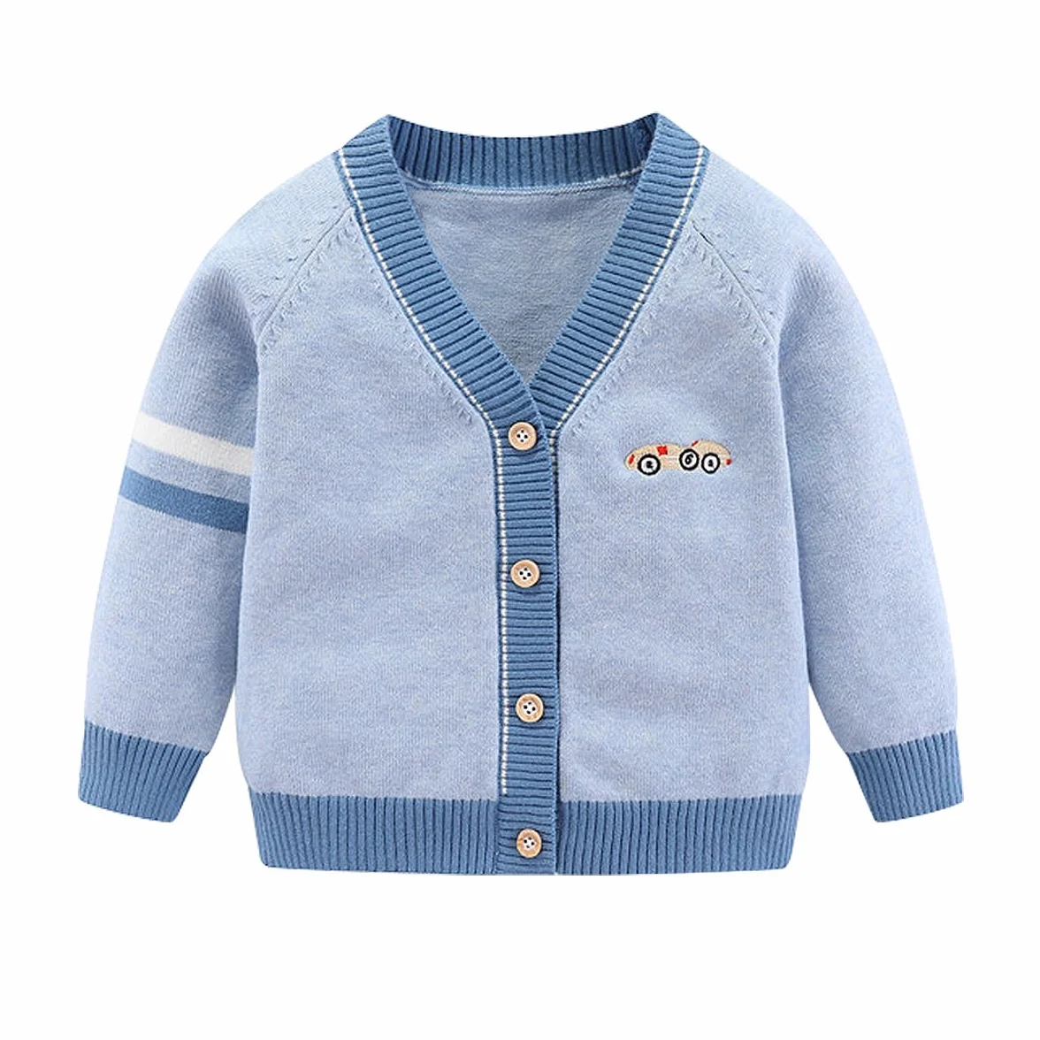 Kleinkind Baby Jungen Strickjacke kleine Jungen V-Ausschnitt Baumwolle Pullover Kinder Lange Ärmel Jacke Stricken Knopf Up für Herbst Winter