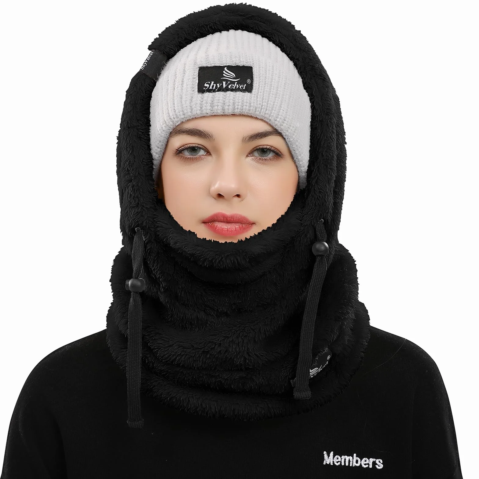 Shy Velvet Plüsch Sturmhaube Mütze Winter Thermo Skimaske Wolle Balaclava für Radfahren, Snowboarden, Skifahren, Motorradfahren Winddicht Gesichtshaube für Herren/Damen