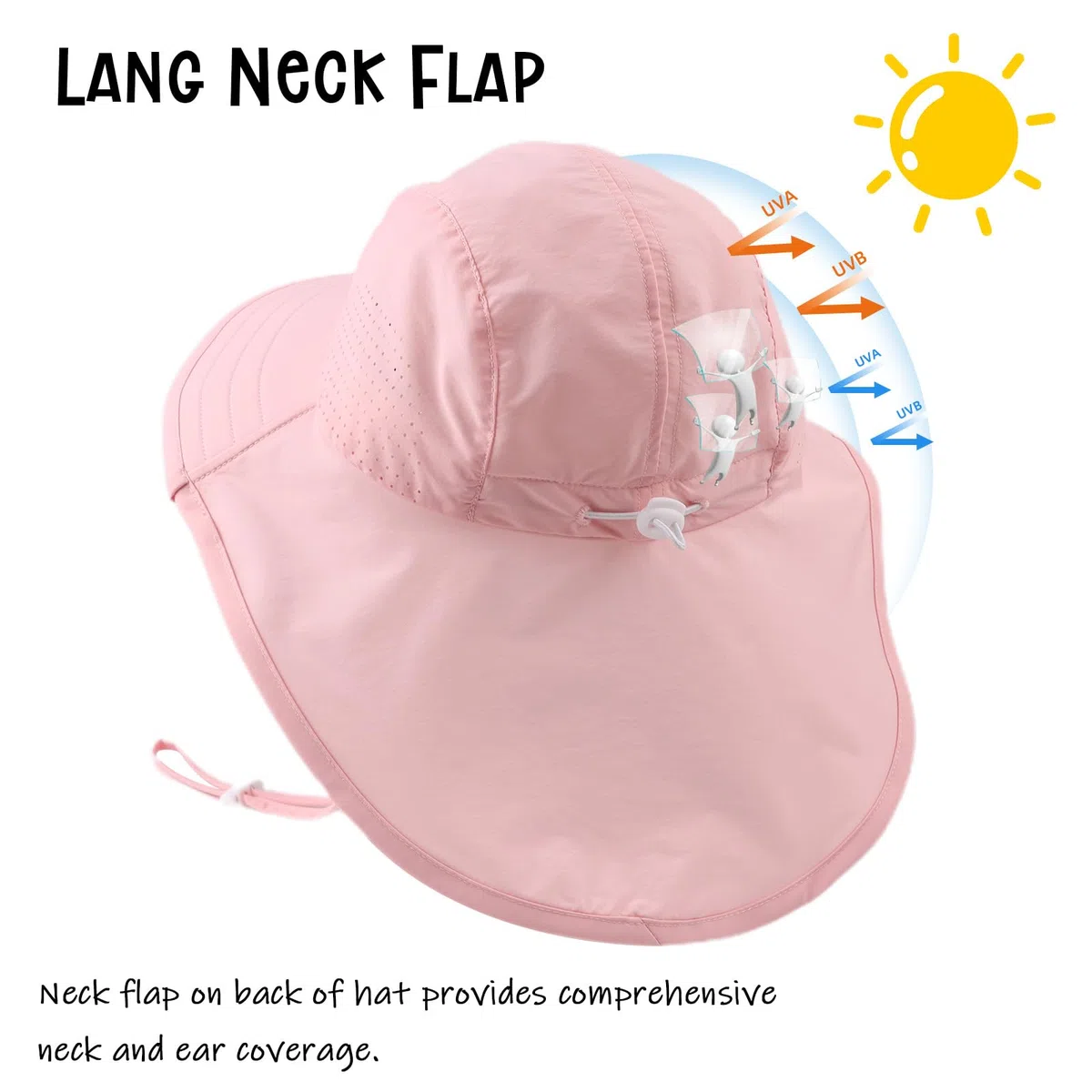 Pesaat Baby Sonnenhut Mädchen Mit UV-Schutz Sonnenmütze Baby Junge Mit Nackenschutz Sommermütze Kinder Babymütze Sommer(Dinosaurier-Königsblau, Gr.3-12Monate(44-48))