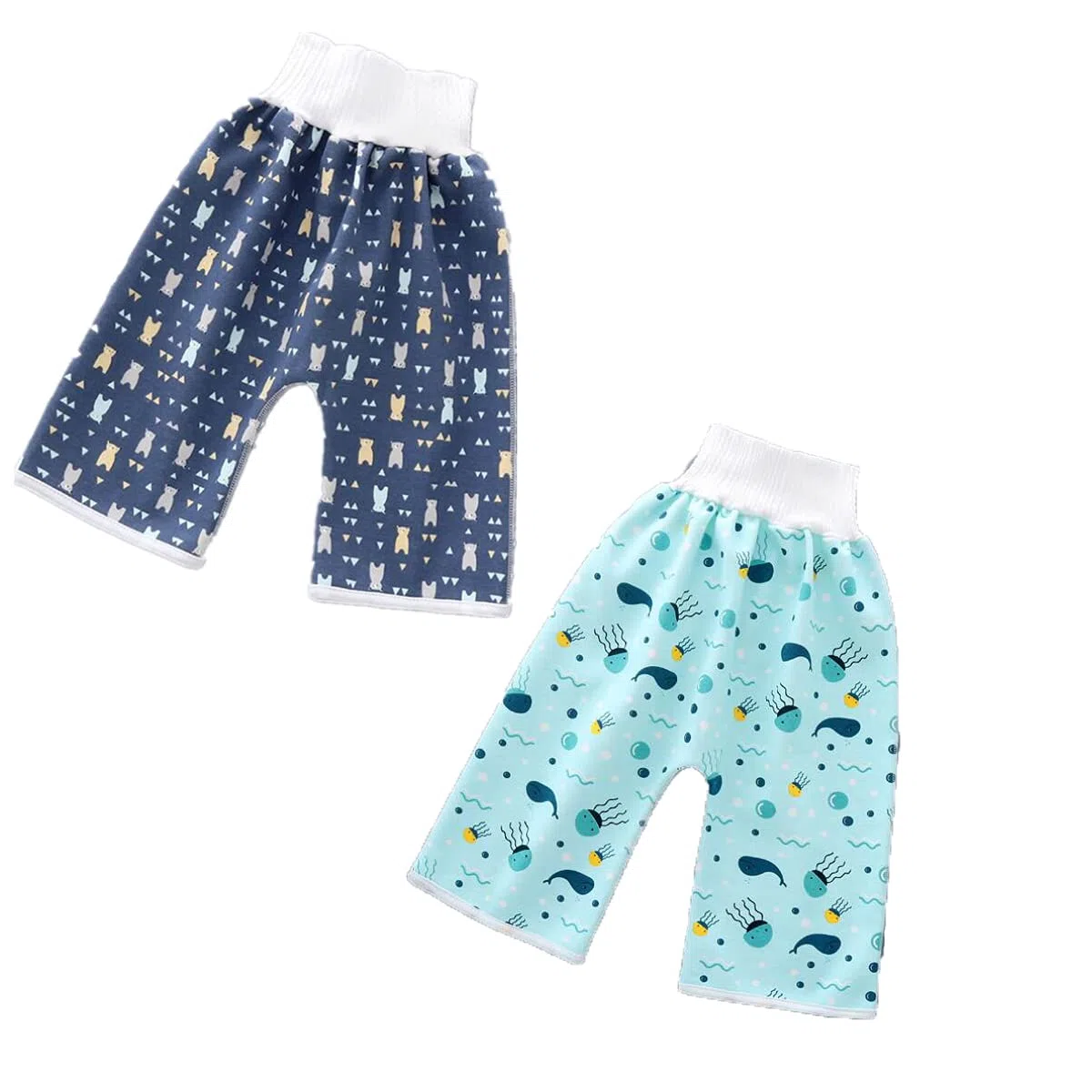 2 Stück Baby Trainingshose Sleepy Windelhose Polster Cotton Potty Underwear Windelunterwäsche Baby Windelrockshorts Trainingswindelhose Lernhose Kinder Shorts Töpfchen