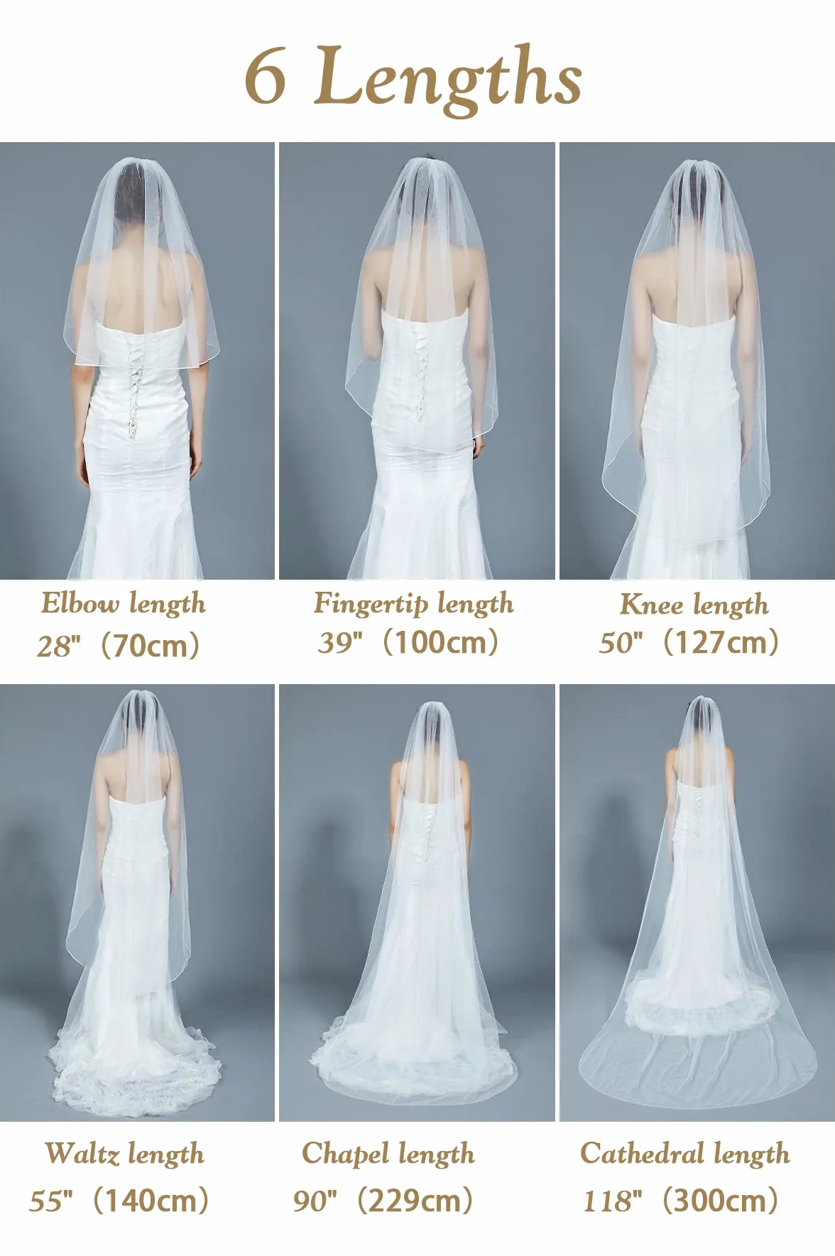 BEAUTELICATE Schleier Brautschleier Braut Hochzeit Softtüll Weiß Ivory Lang Kurz Ellbogenlang Mit Metall Kamm 1 Schicht V67