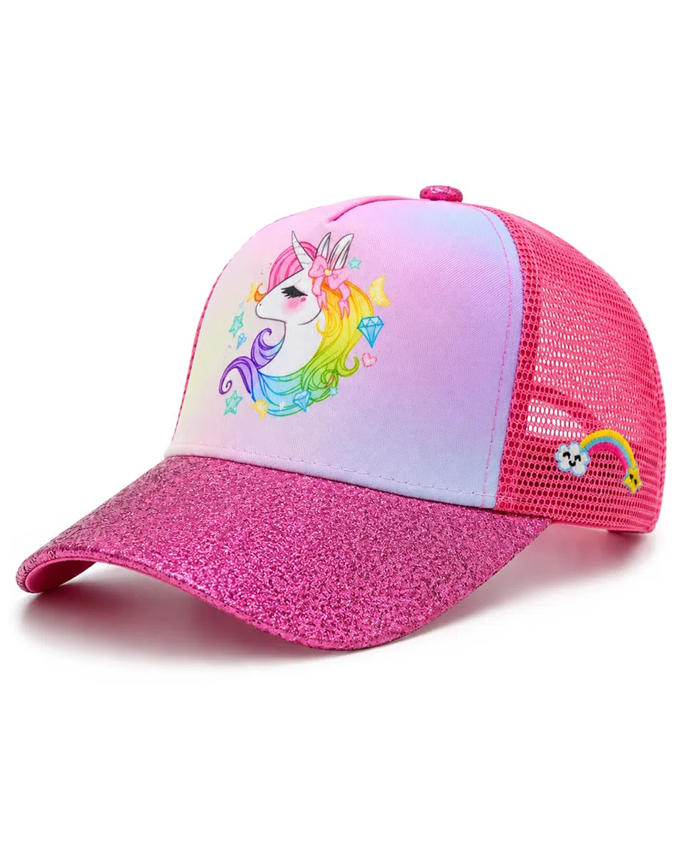 Kinder Einhorn Trucker Caps für Mädchen, Kleinkind Snapback Mesh Baseball Hut für Alter 2-8