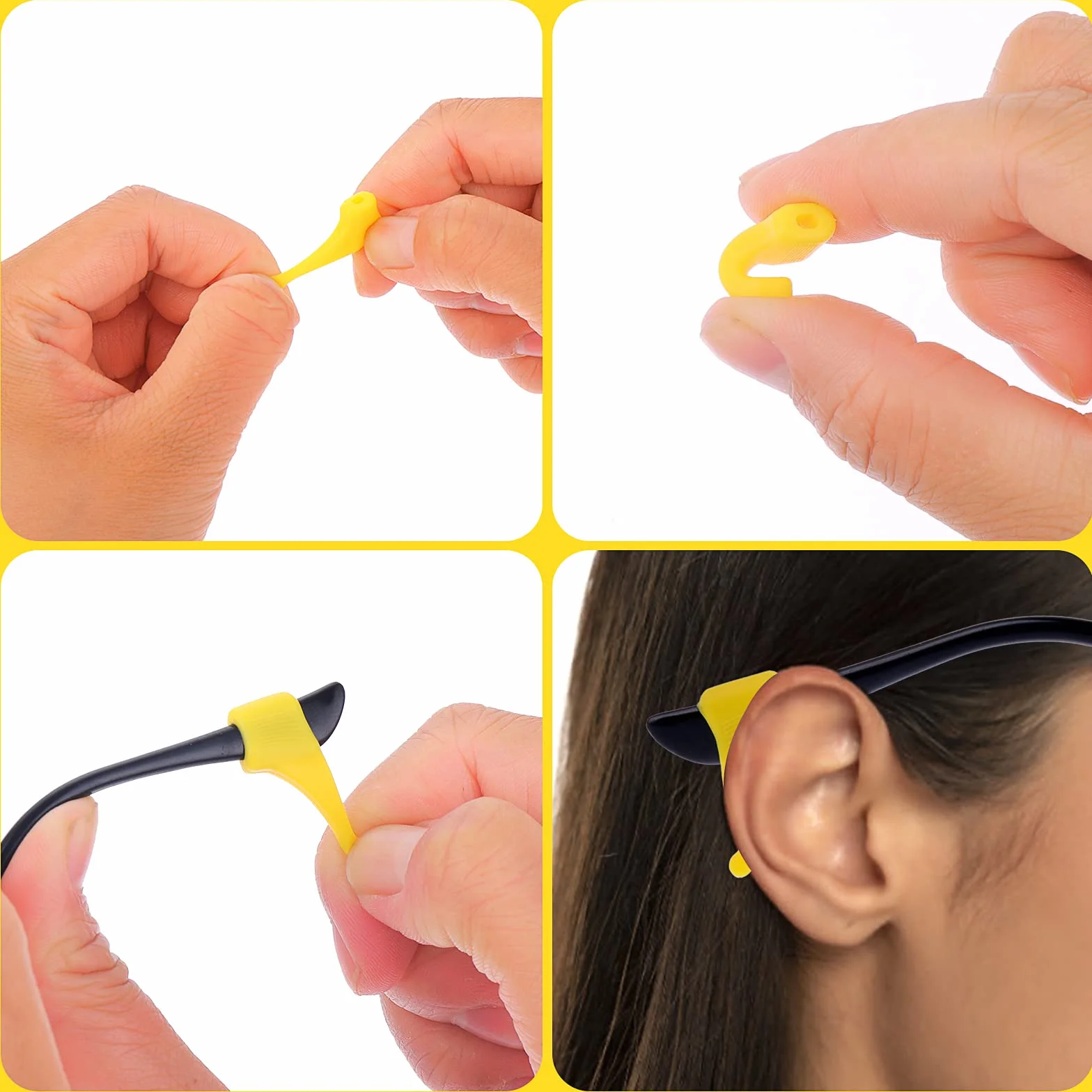 12 Stück Brillenband Sport Kinder Silikon Brillenbänder 12 Stück Ohrclip Haken Set mit Brille mit Halter Brillenhalter Silikon Elastische Sport Kleinkind Brillenband mit Ohrclip Haken Herren