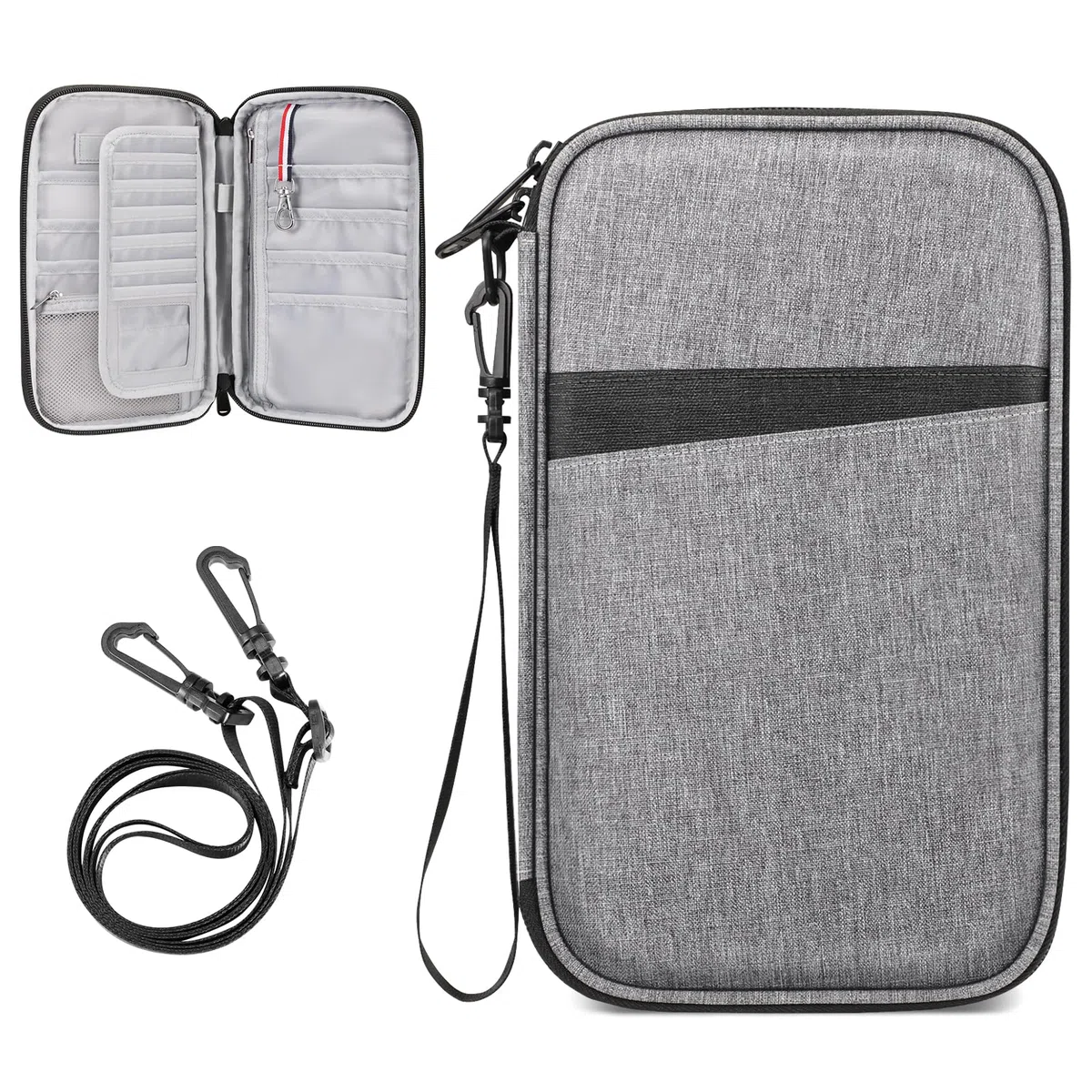 FINTIE Reisepass Tasche Familie Reiseorganizer, RFID-Blockier Wasserdicht Handytasche Reisepasshülle Ausweistasche Dokumente 6 Pässe für Damen und Herren,