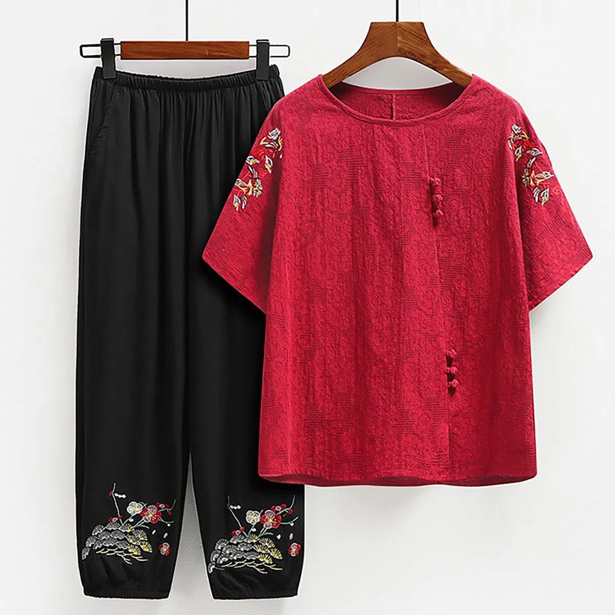 Zweiteiler Damen Sommer Leinen Trainingsanzug Set 2 Teiler Freizeitanzug Tracksuit Lounge Oberteil Und Hose Hosenanzug Elegant Jogginganzug Casual Outfit Hausanzug