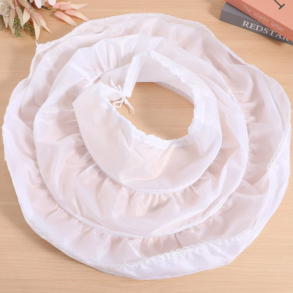 iplusmile Mädchen Petticoat Weiß Reifrock Mit 3 Stahlreifen Elastischer Half Slip Krinoline Rock Für Blumenmädchen Und Prinzessinnenkleid Komfortabler Unterrock