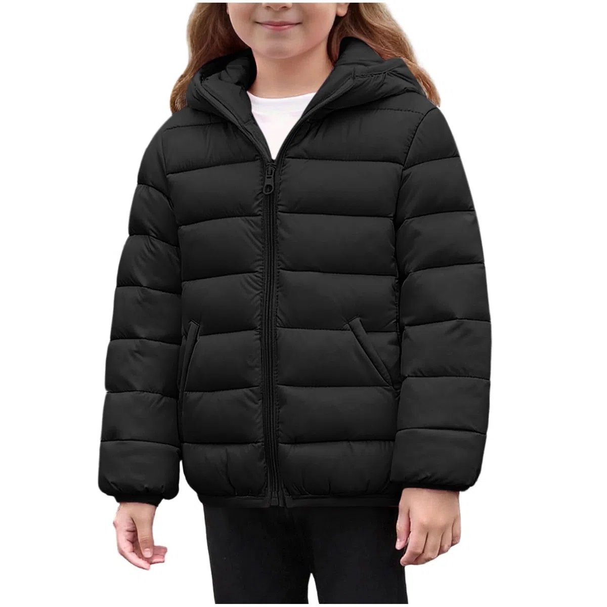 Winterjacke Mädchen Leichte Steppjacke Warme Daunenjacken mit Kapuze Wintermantel Kinder Winter Puffer Jacke Dick Steppmantel Basic Kinderjacken Outdoor Mantel Daunenmantel Parka 4-12 Jahre