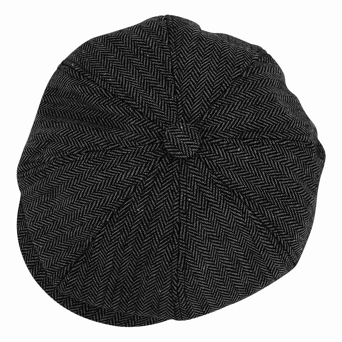 Newsboy Stil Tellermütze Schirmmütze Herren Damen - 8 Panel Peaky Fischgräten Tweed Retro Schiebermütze Schlägermütze Gatsby Cap - 56cm, Kaffee