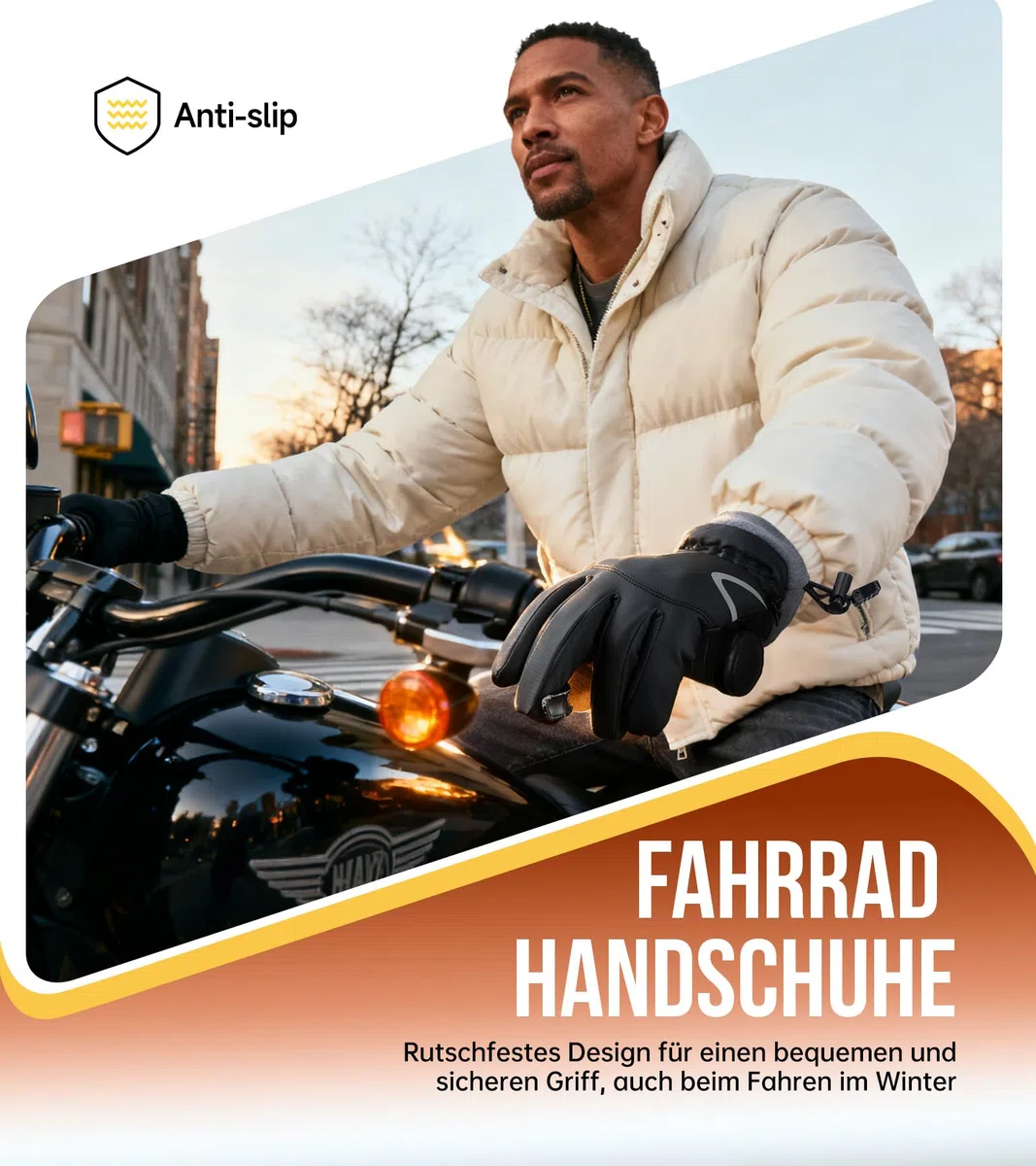PULIOU Handschuhe Herren Damen Winter Thermo Fahrradhandschuhe Warme Winterhandschuhe Winddichte Touchscreen Laufhandschuhe Sporthandschuhe zum Laufen Radfahren Klettern