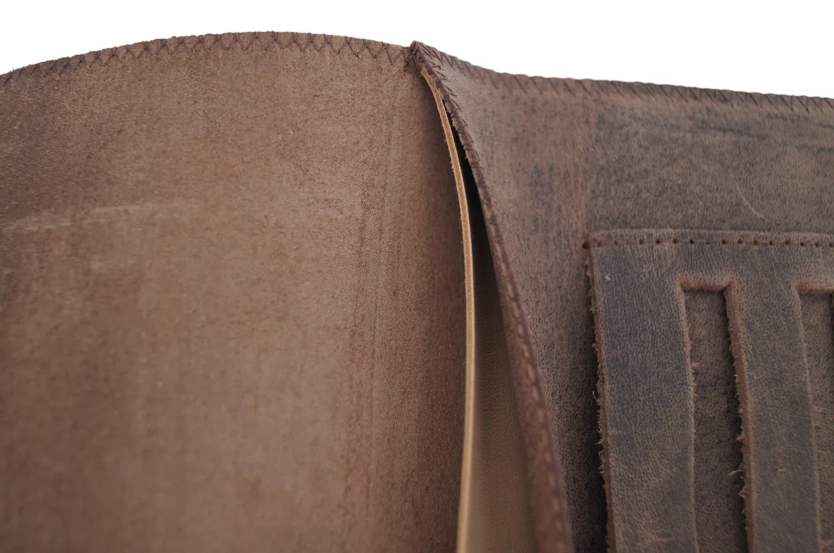 GERMANUS Starkes Rind - Made in EU - Leder Tabaktasche Tabakbeutel Drehertasche Drehtasche Tabaketui, Wild, Braun