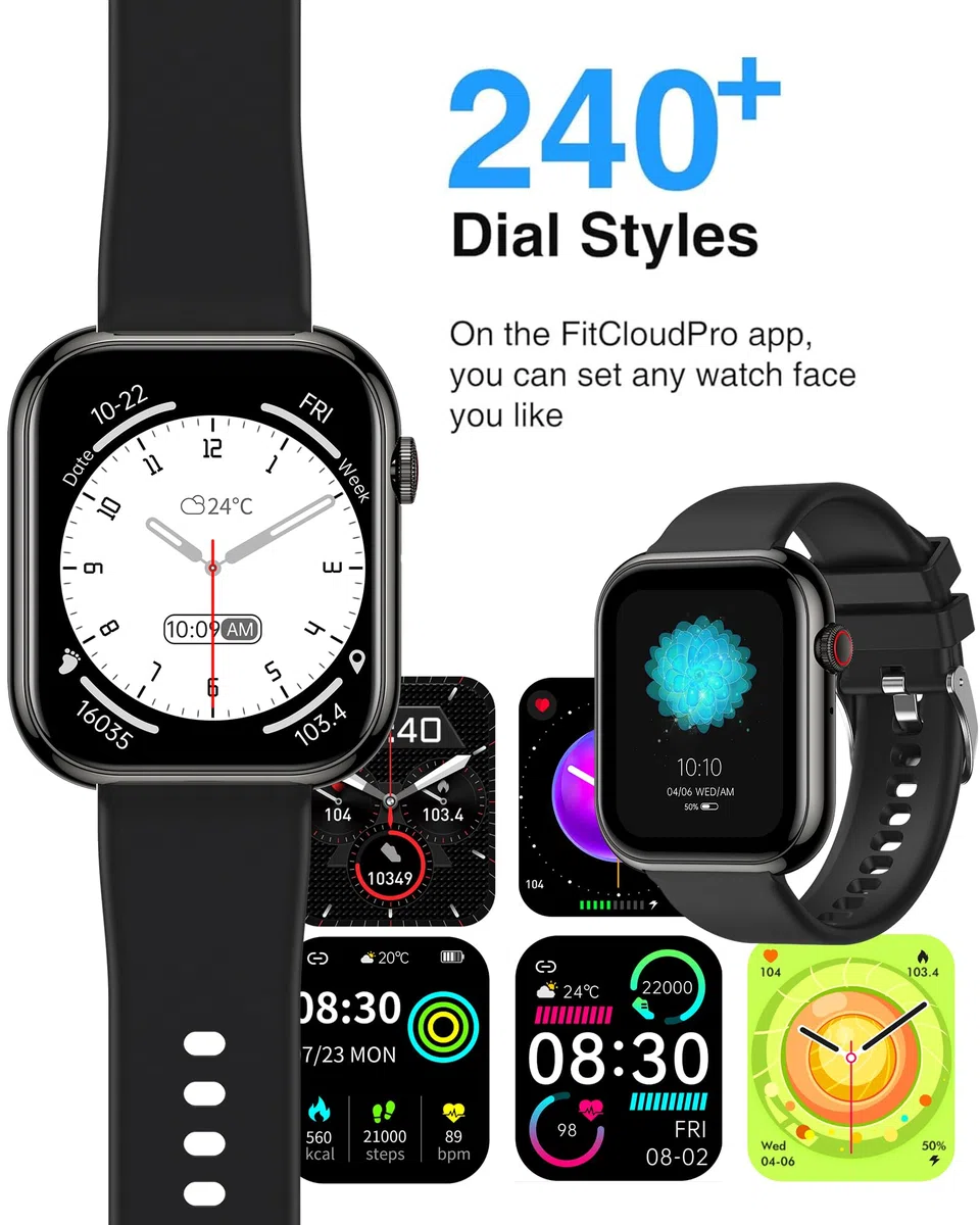 Smartwatch für Herren/Damen mit Telefonfunktion - 1,85" Bildschirm Fitnessuhr, Herzfrequenz, SpO2, Schlafmonitor, Schrittzähler, IP68 Wasserdicht Uhr, 113+ Sportmodi Sportuhr für Android iOS