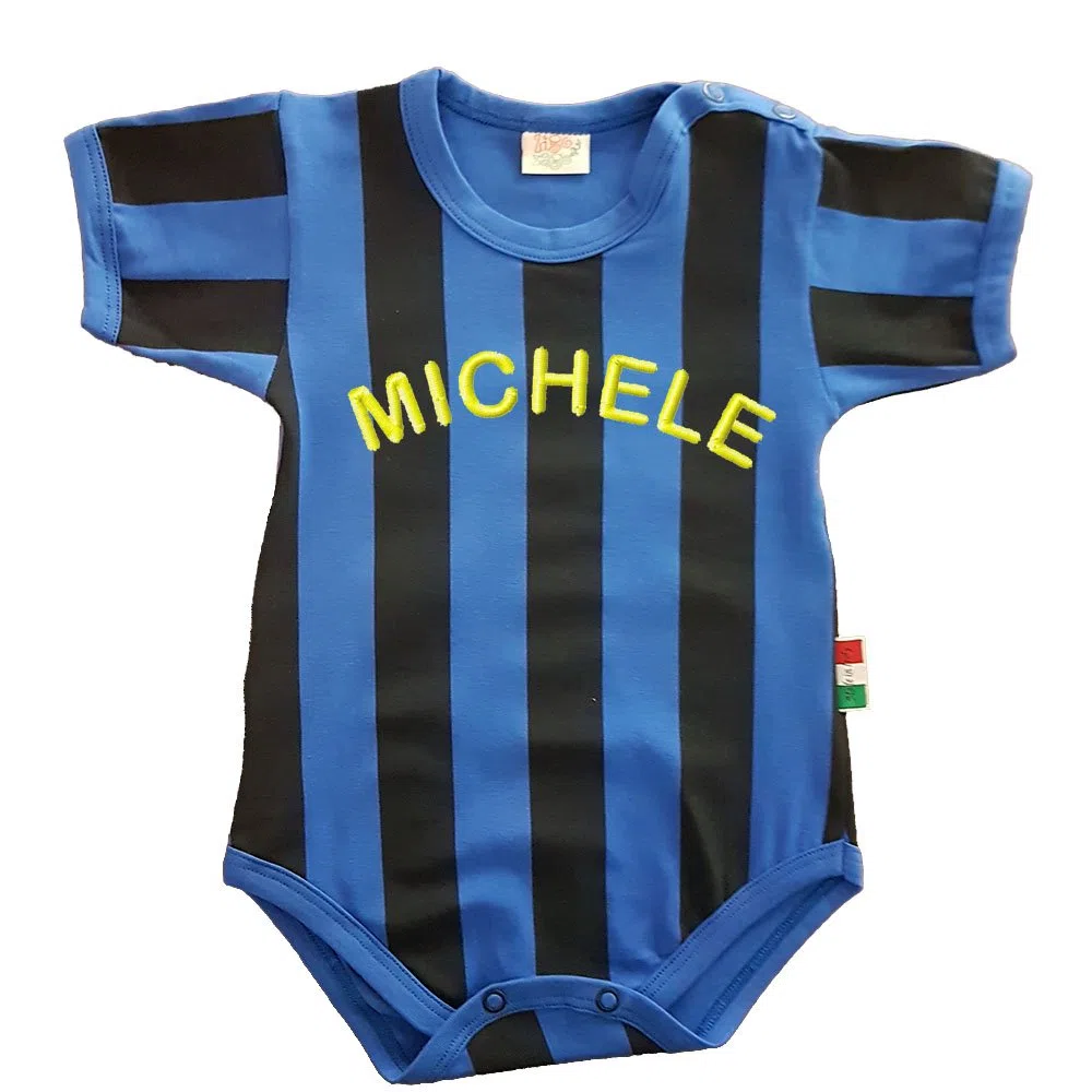 Body Spielanzug Baby mit schwarzen und blauen Streifen