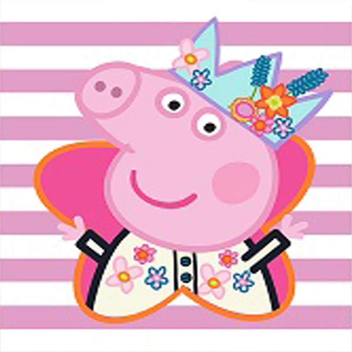 Peppa Wutz Pig Kinder Kapuzen Bade-Poncho Happy 55x110 cm 100% Baumwolle Veloursqualität Poncho Bademantel Badetuch Strandtuch Duschtuch Handtuch Pareo Grampy Rabbit Mümmel Sunny Cartoon Piggie