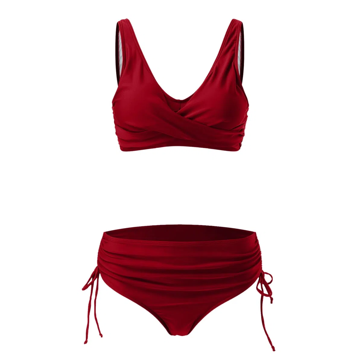 Damen Bikini Set Sexy Solide gepolstert Neckholder Bikini Damen Schwimmkleid Baderock Racerback Gerippte Badeanzug Bauchweg Schwarz Bademode Swimsuit Set Push Up Bauchweg