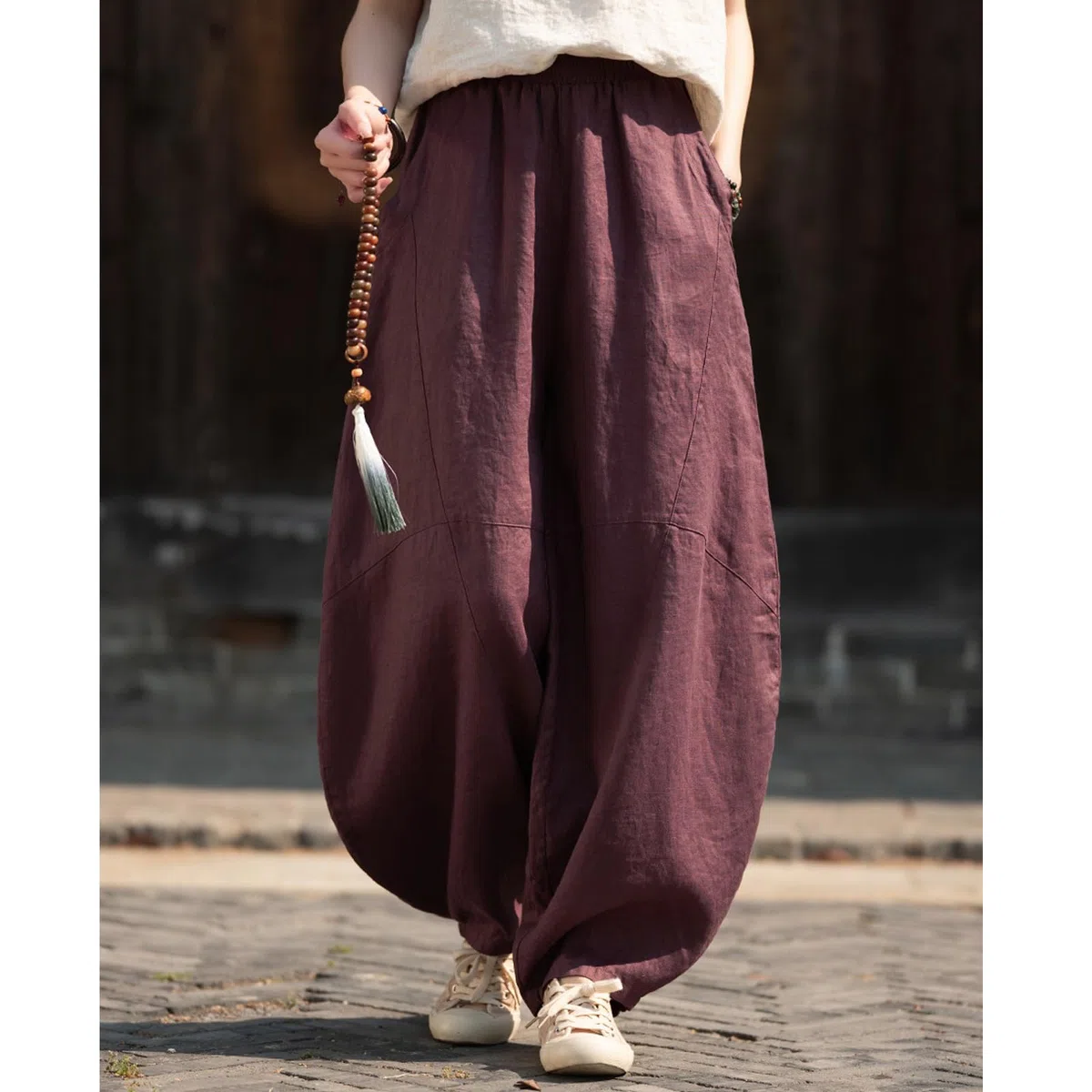 CHUIKUAJ Tai Chi-Kleidung für Damen, Chinesischer Retro-Kung-Fu-Anzug, Baumwolle und Leinen, Langärmliges Oberteil + Hose für Morgengymnastik, Meditation