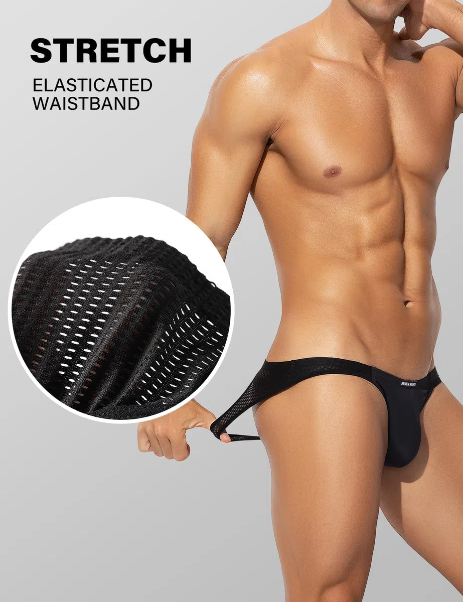 Casey Kevin Herren Jockstrap Männer Netz Unterwäsche, Mesh Atmungsaktiv Jock Strap Sportunterwäsche Suspensorium Herren String Tanga Männer
