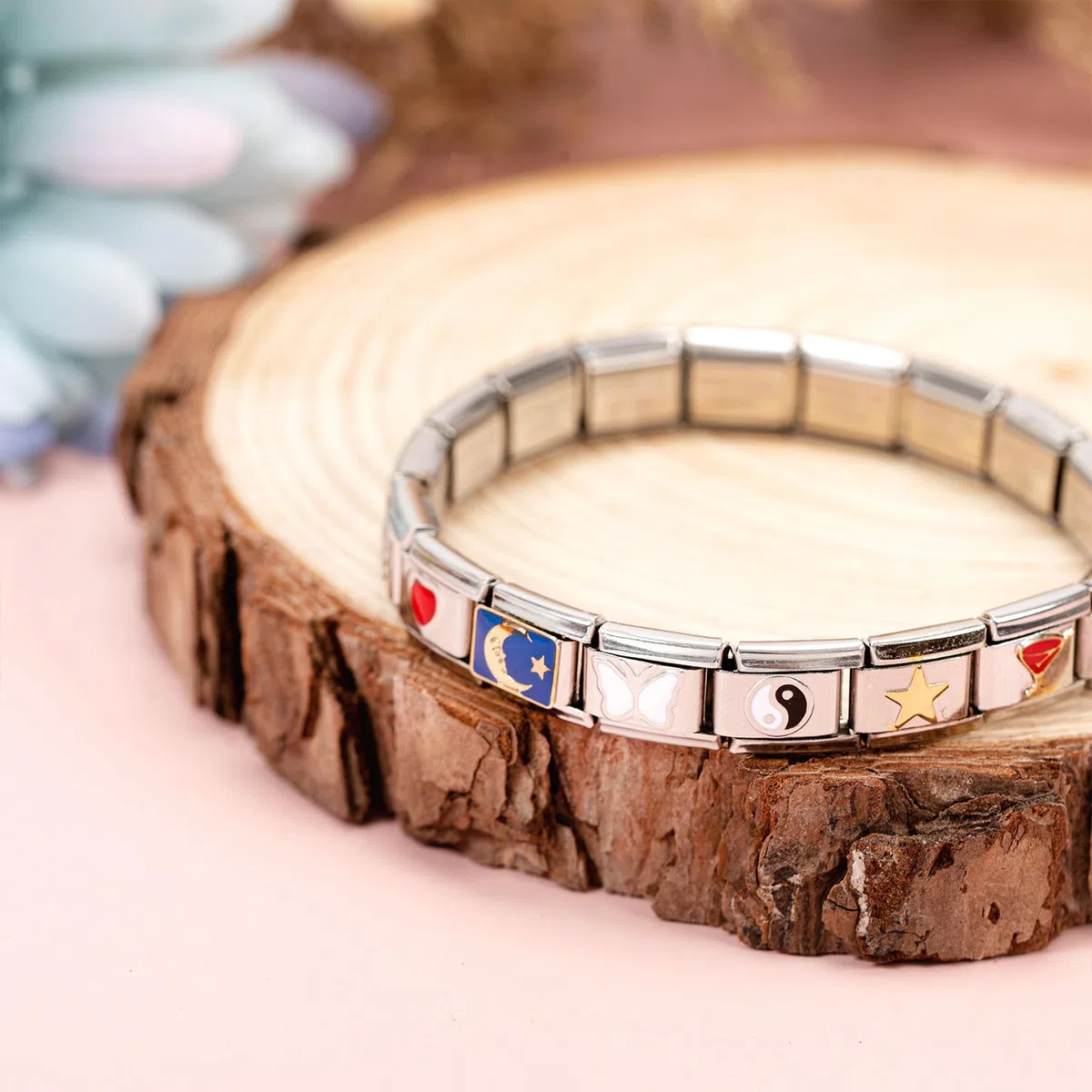 Italian Charms Bracelet, 8 zusätzlich Italian Charms mit Öffnungswerkzeugen,9mm Abnehmbar Module für Italienische Armbänder, Edelstahl Italian Charm Bracelet Charms, Italian Style Charms für Damen