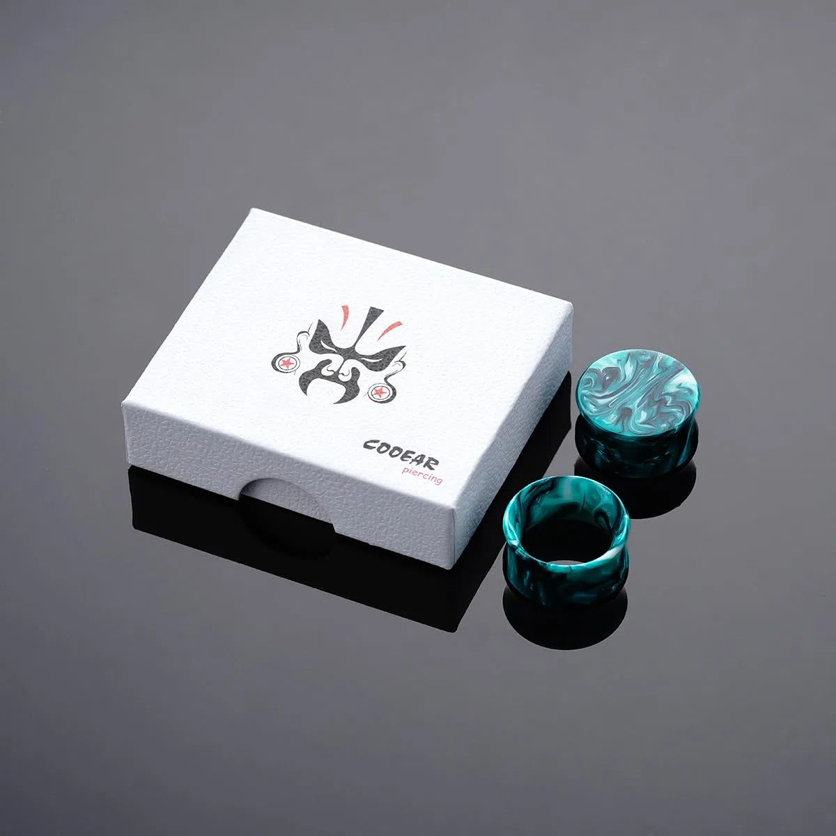 COOEAR Ohrstöpsel Tunnel Piercing Messgeräte für Ohren, Doppel ausgestellte Expander Bahren, 2 Paar bunte Acryl Ohrringe.