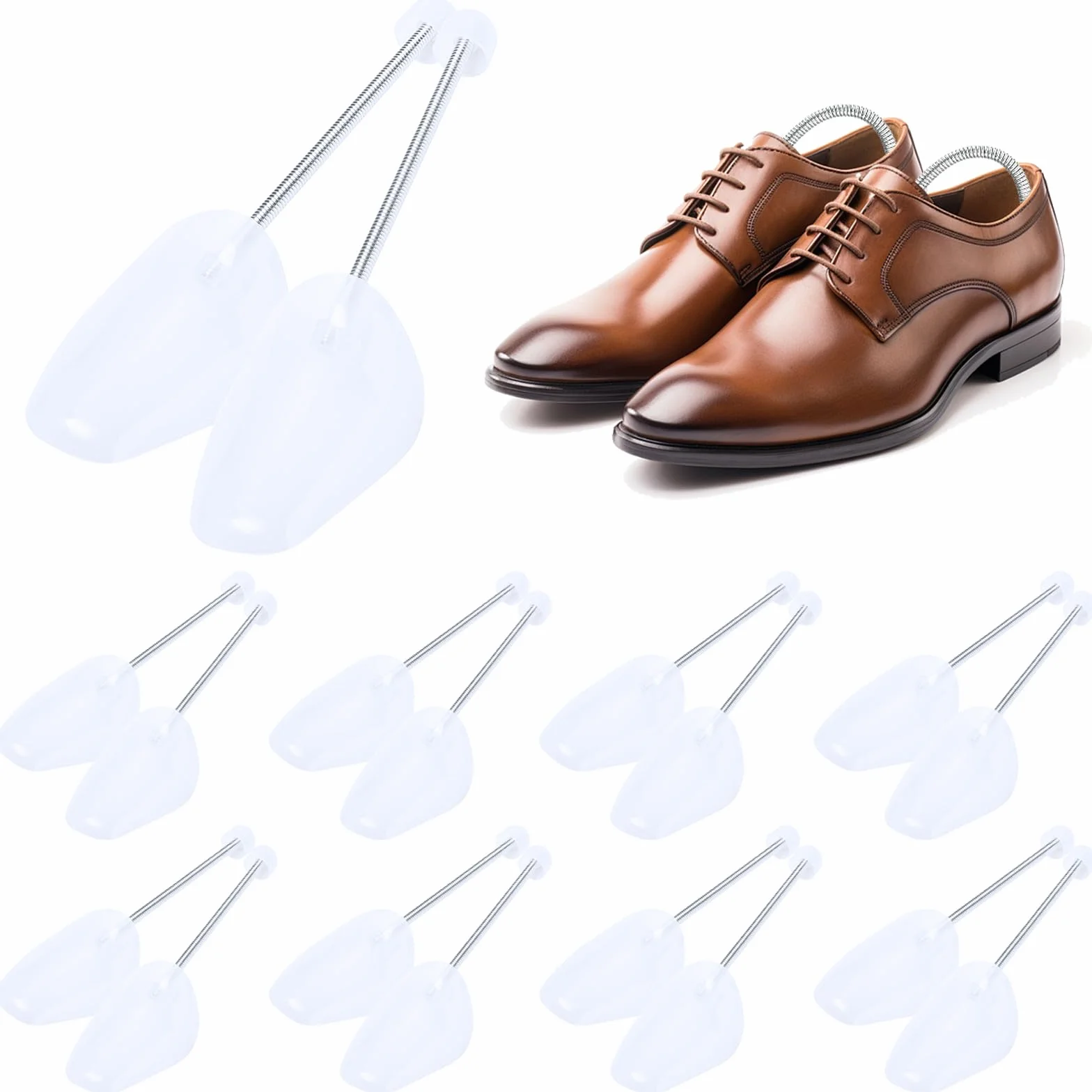 UCAMP Schuhspanner 9 Paar Schuhstrecker,Gr.38-45 Schuhspanner Herren,Schuhdehner,Schuhformer aus Kunststoff,Shoe Tree für Einstellbare Länge und Breite,für Alle Arten Von Schuhen,Transparent-Weiß