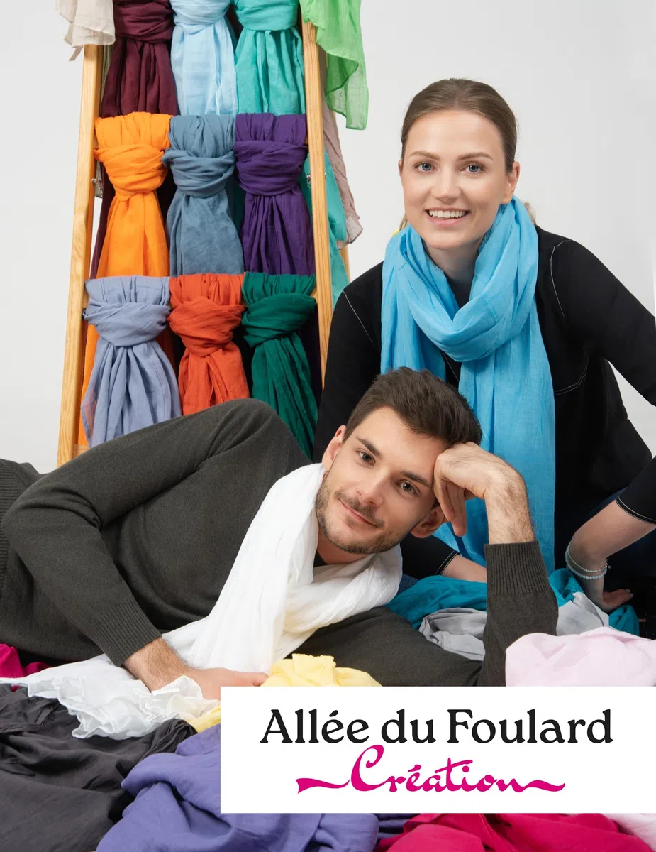 ALLEE DU FOULARD Schal für Damen und Herren, Leichte Stola - 100% Baumwolle – Größe 200 x 110 cm - Über 40 Unifarben – Premium-Schal - flexibel und komfortabel