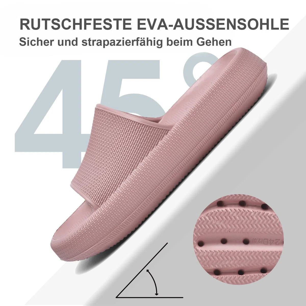 Hausschuhe Herren,Badelatschen Herren,Badeschuhe Damen, Weich Rutschfest Sandalen Damen Sommer Pantoletten Geeignet Familie Garten Schwimmbad Strand