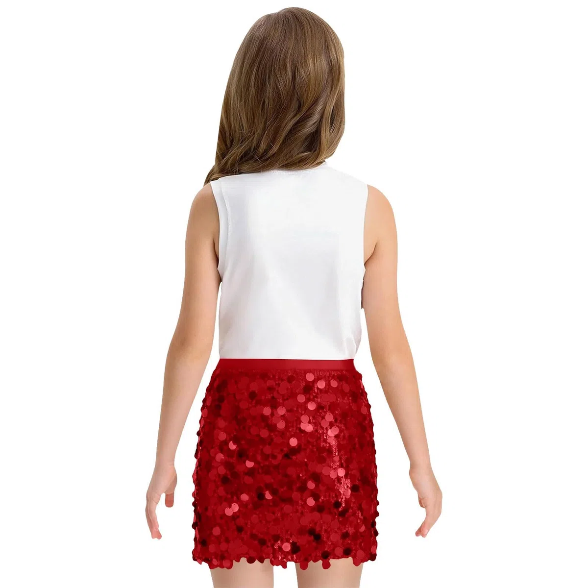 Pailletten Rock mädchen Glitzerrock Mädchen Pailletten Rock Elastischer Bund Funkelnde Glitzer Plissee Skorts mit Futter für Kinder Tanz Prinzessinnen Kleid