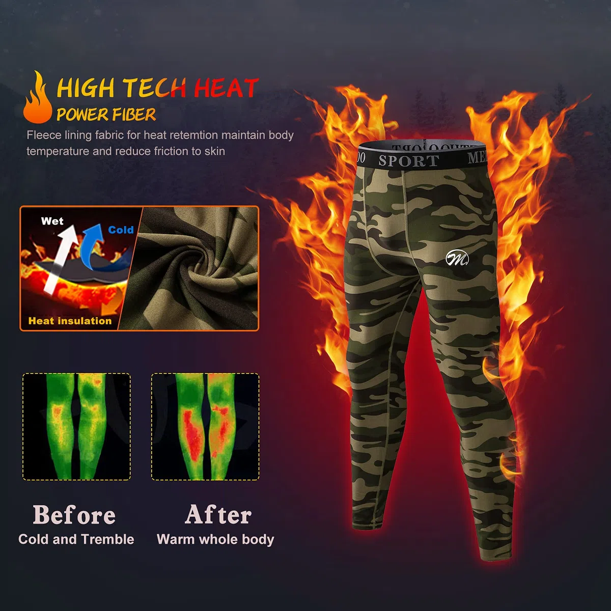 Kompressionshose Herren Lange Tight Leggings Sporthose Laufhosen Atmungsaktiv Funktionsunterhose Trainingshose für Training, Fitness, Gym, Radfahren und Basketball