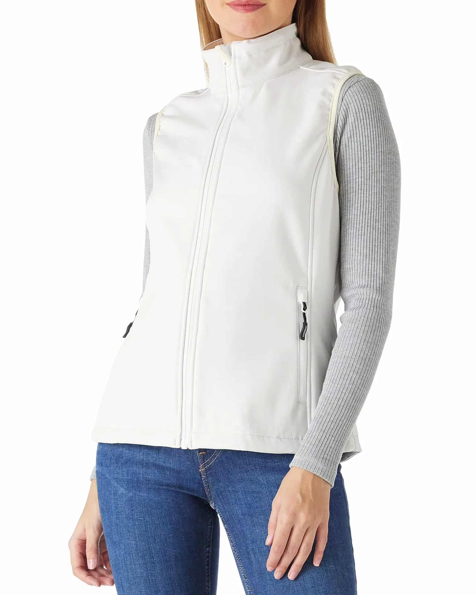 Outdoor Ventures Damen Sport Softshell Weste Leichte Ärmellose Jacke Frauen Gilets Winddicht Warm Fleece Gefüttert Laufweste für Golf Wandern Camping
