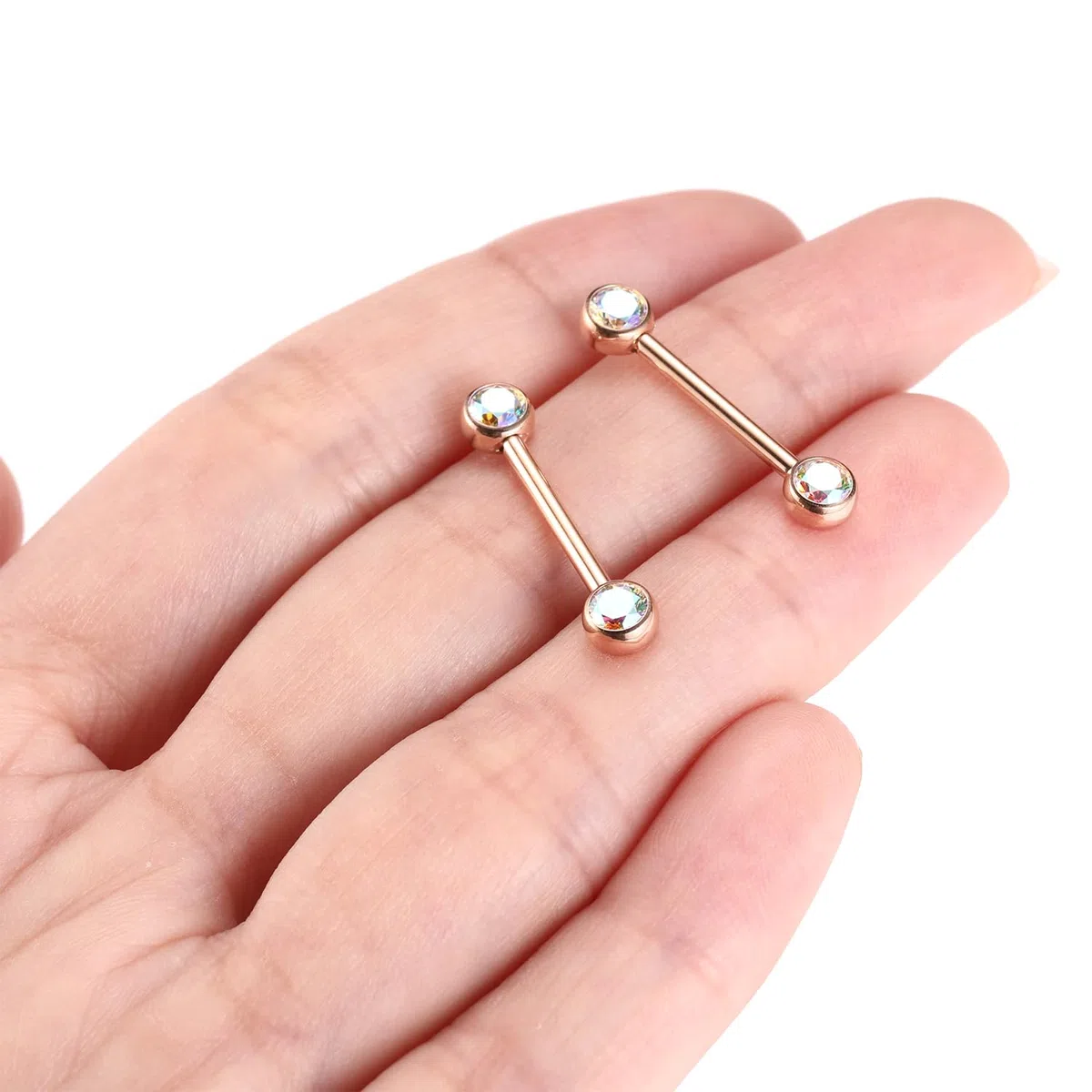 AROWRO 14G Zungenpiercing Brustwarzenstäbe Nippelpiercing Schmuck Titanium Zungenstege Nippelringe Innengewinde Zungenstegpiercing Flaches Rückenteil Brückenpiercing Schmuck