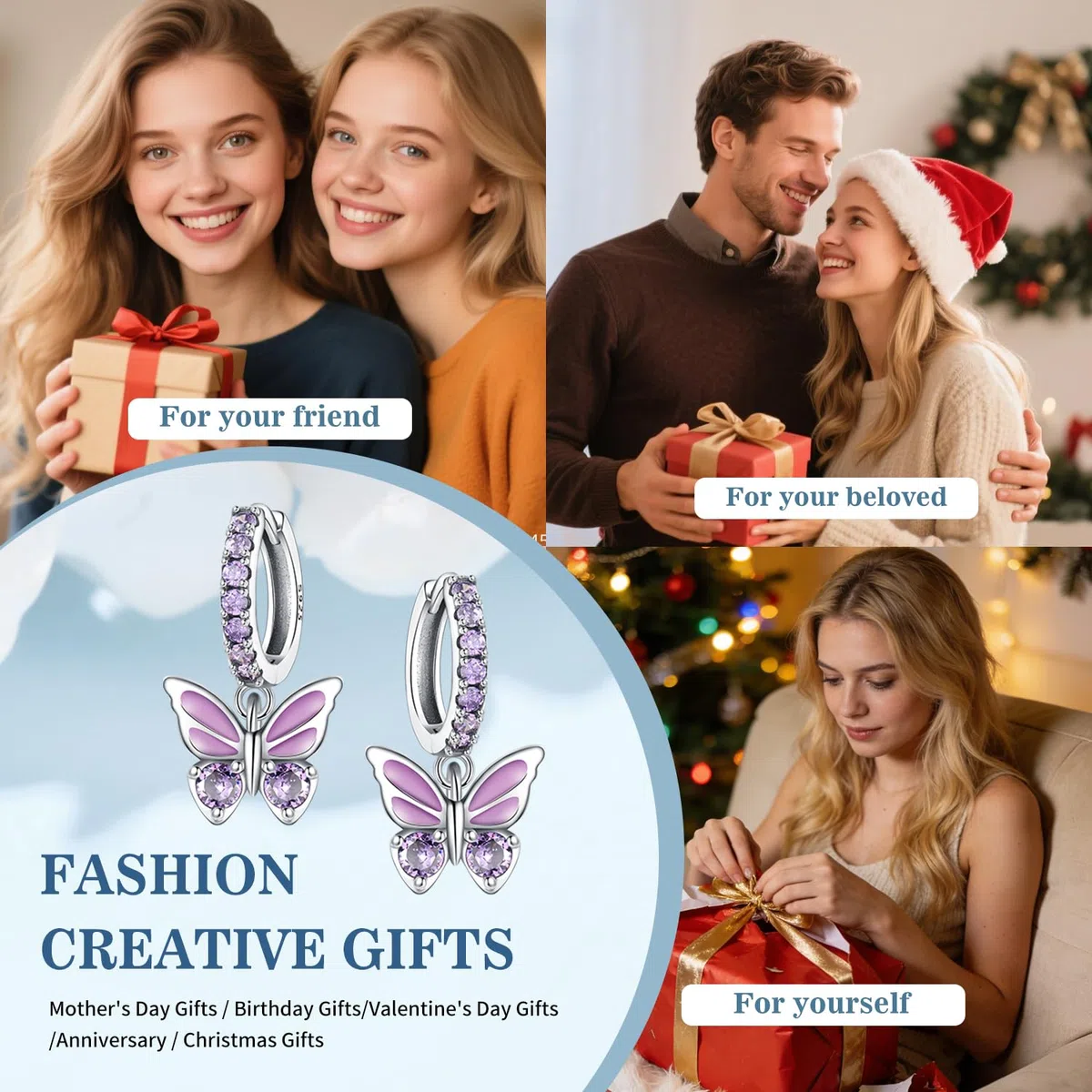 Ohrringe Silber 925 Hängend Zirkonia Ohrringe Earrings Ohrhänger Silber 925 Baumelnde Ohrringe Silber Ohrringe Damen 925 Hängeohrringe für Damen Geschenk für Frauen Freundin Mama