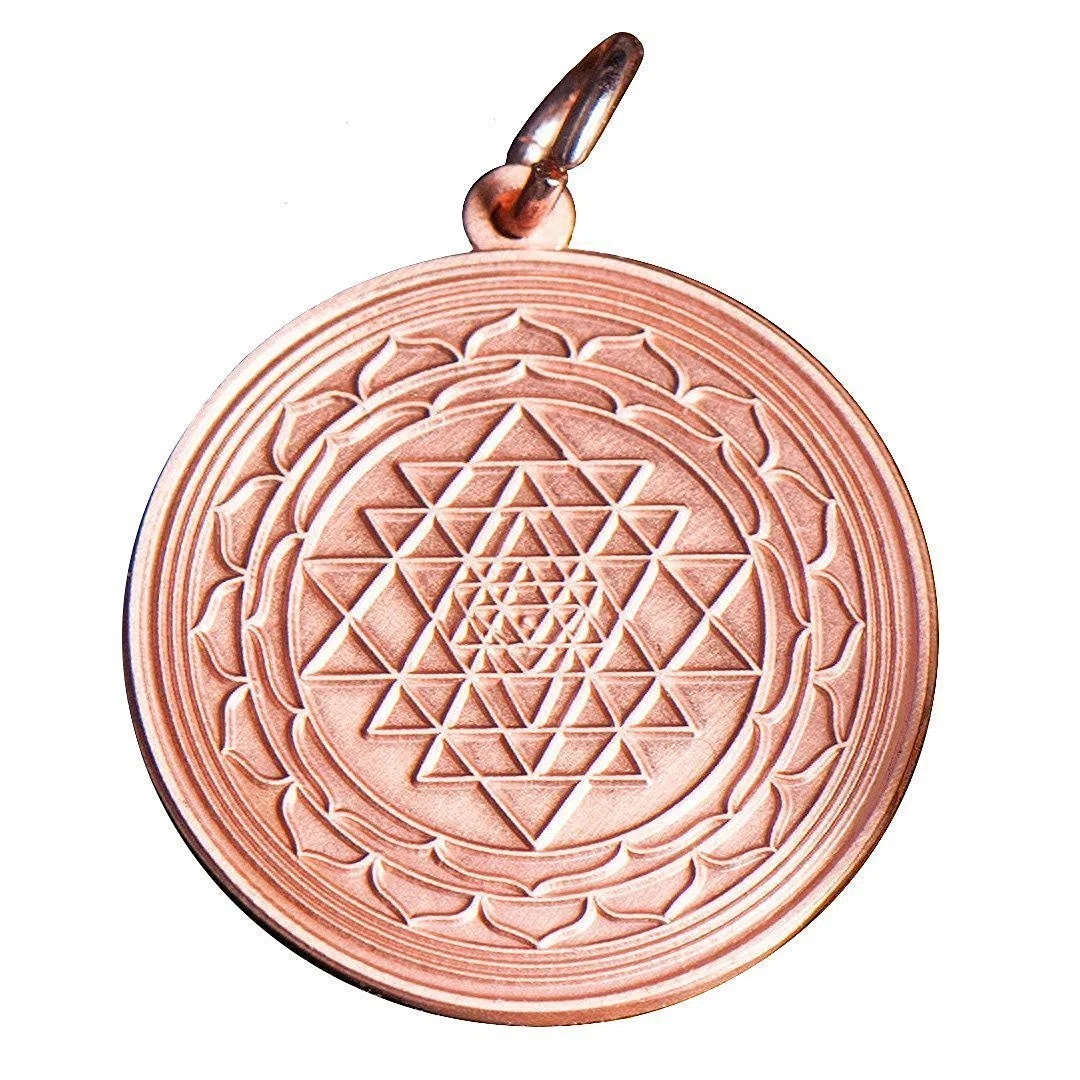 Anhänger Shri Yantra aus Kupfer, ca. 30 mm