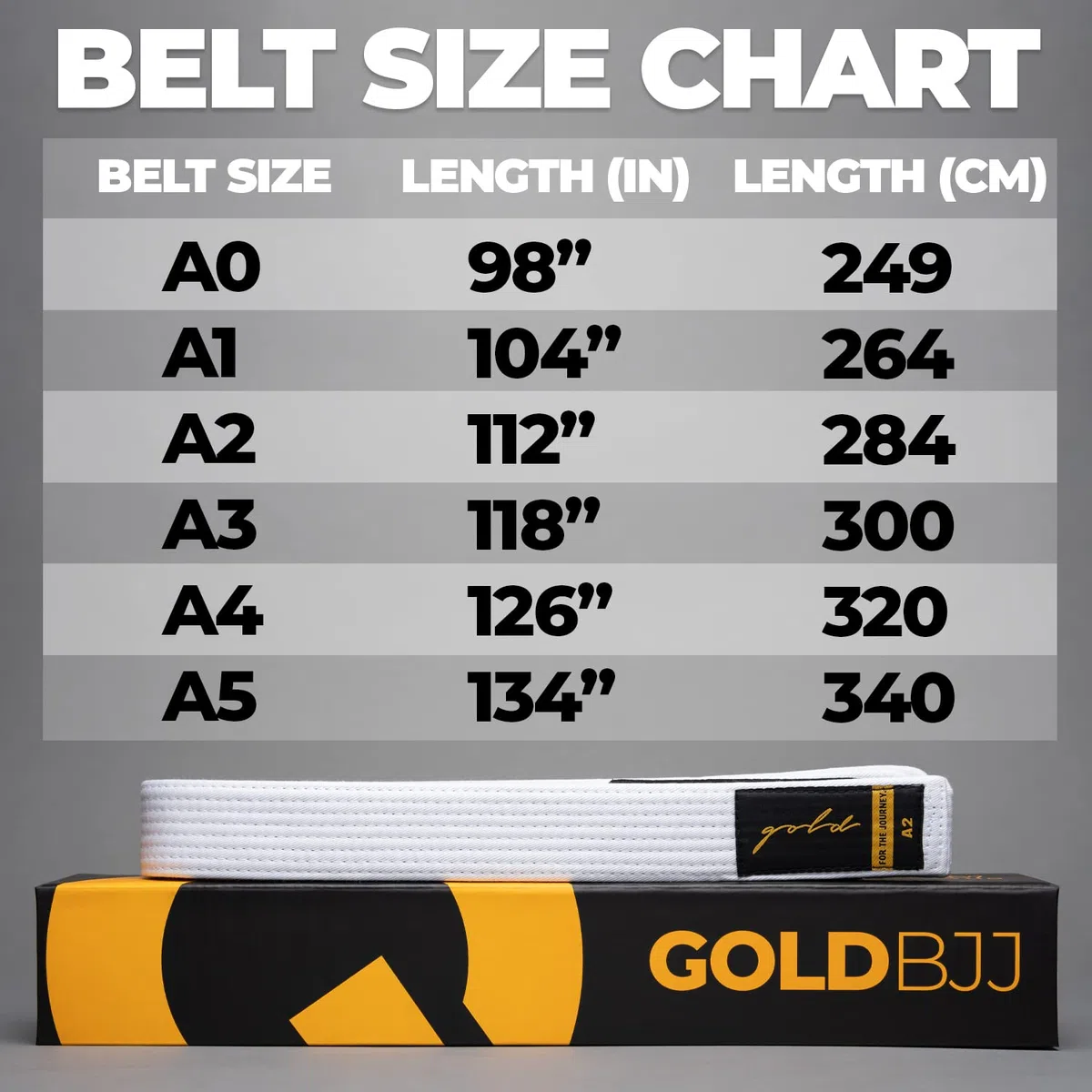Gold BJJ Jiu Jitsu Gürtel – Premium Gürtel mit Rangleiste für Streifen – IBJJF Wettbewerbszugelassen