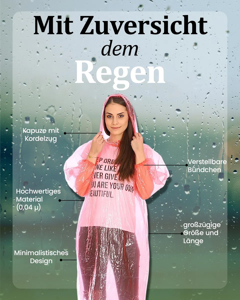 REDSTAR Waterproof Rain Ponchos Family Pack - Disposable Rain Poncho Adult Waterproof Raincoat Women and Men - Emergency Raincoat or Pac a Mac as Camping, Hiking, Travel and Festival Accessories