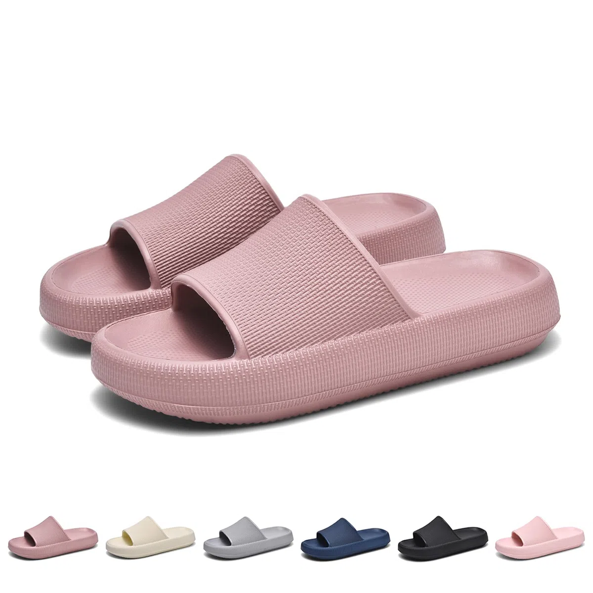 Hausschuhe Herren,Badelatschen Herren,Badeschuhe Damen, Weich Rutschfest Sandalen Damen Sommer Pantoletten Geeignet Familie Garten Schwimmbad Strand