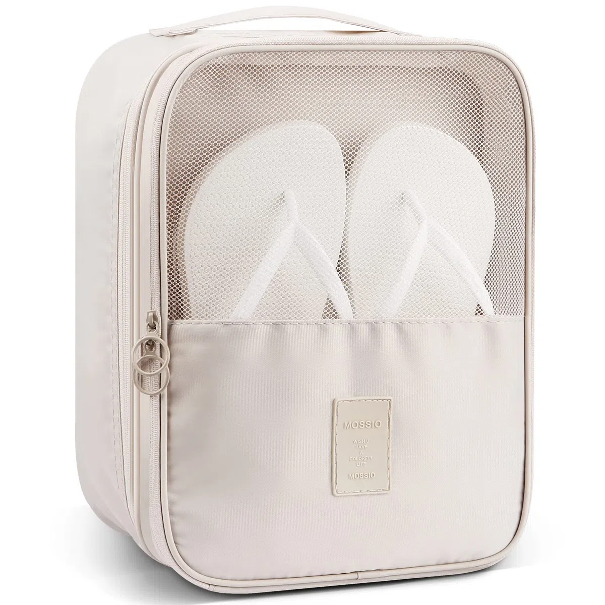 Mossio Schuhtasche für 3 Paar Schuhe für Reisen und den täglichen Gebrauch. Aufbewahrungstasche, Beige, One_Size