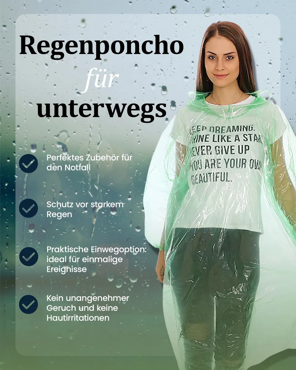 REDSTAR Waterproof Rain Ponchos Family Pack - Disposable Rain Poncho Adult Waterproof Raincoat Women and Men - Emergency Raincoat or Pac a Mac as Camping, Hiking, Travel and Festival Accessories