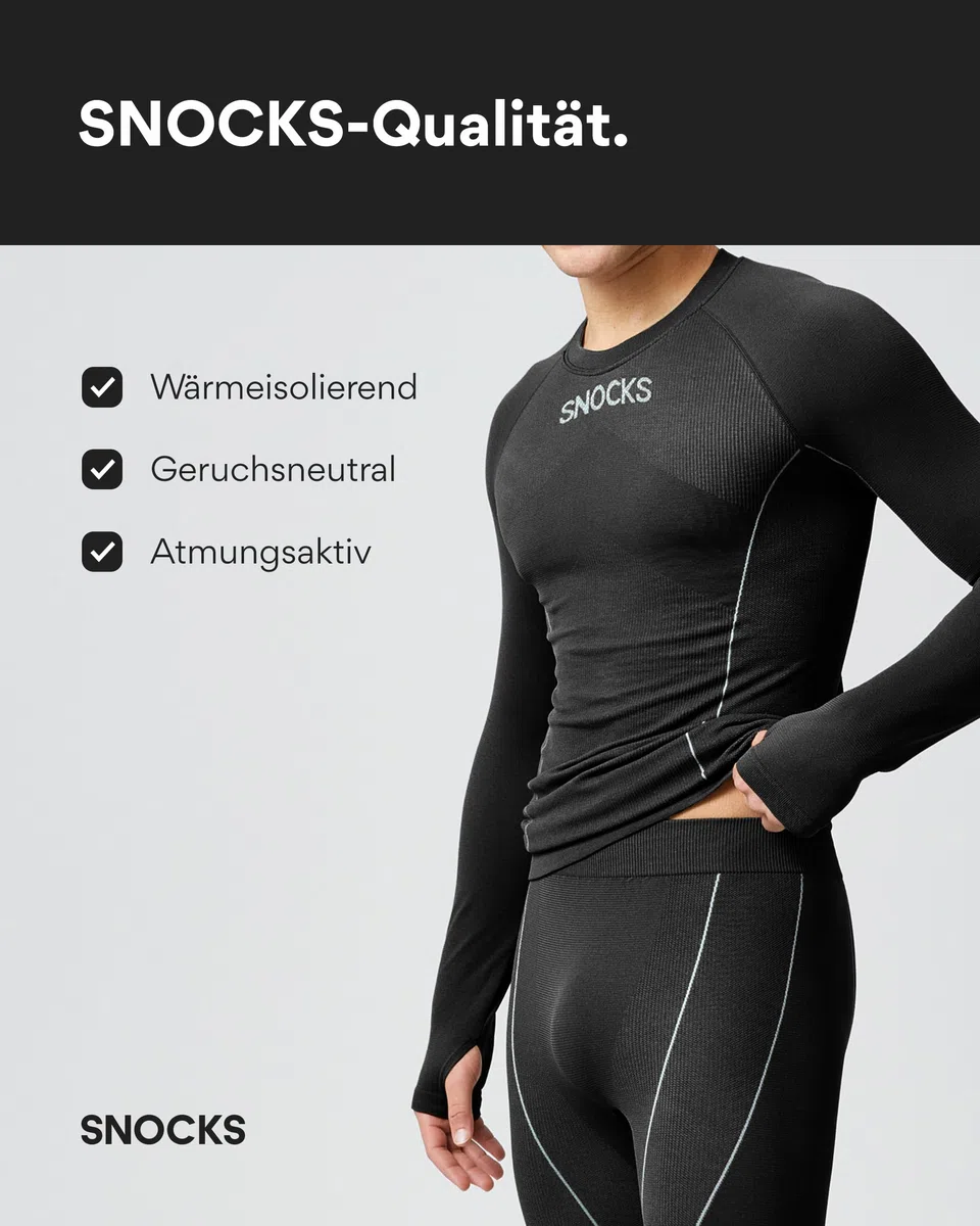 Snocks Thermounterwäsche Herren extra warm enganliegend schnelltrocknend atmungsaktiv Gr. S-3XL Skiunterwäsche